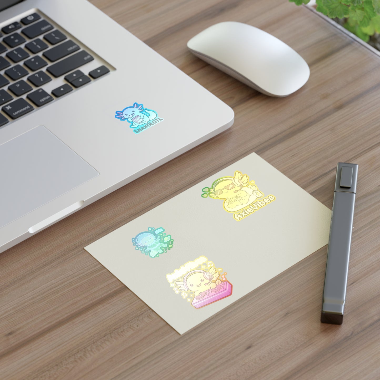 Cute Anime-Themed Sticker Sheets for Creative Expression | AxieVibes & Snaxolotl Designs
