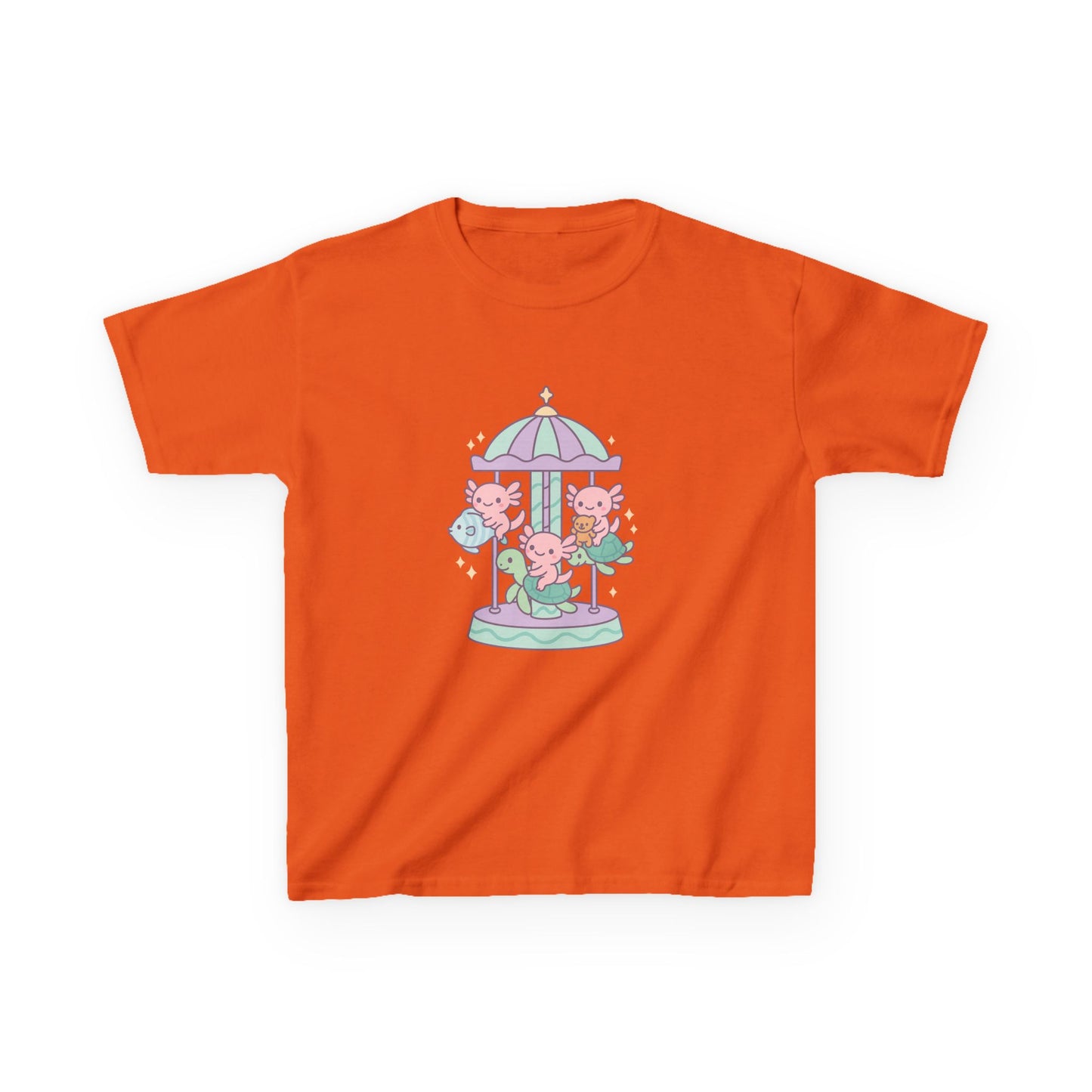 Kids Cotton Tee with Carousel Design, Fun Kids T-Shirt, Cute Summer Tee, Playful Cotton Top, Unique Birthday Gift for Children