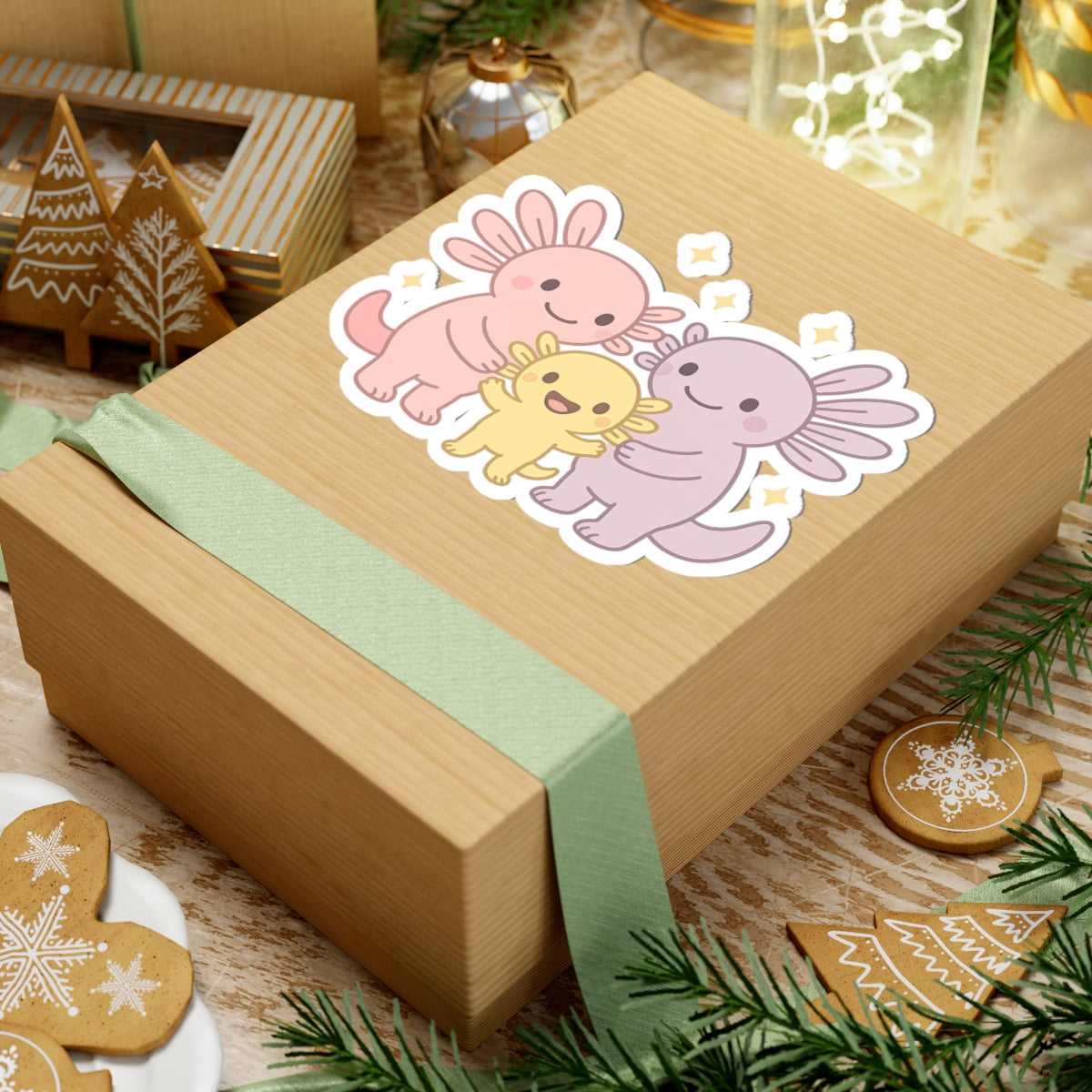 Cute Axolotl Kiss-Cut Stickers – For Kids & Animal Lovers