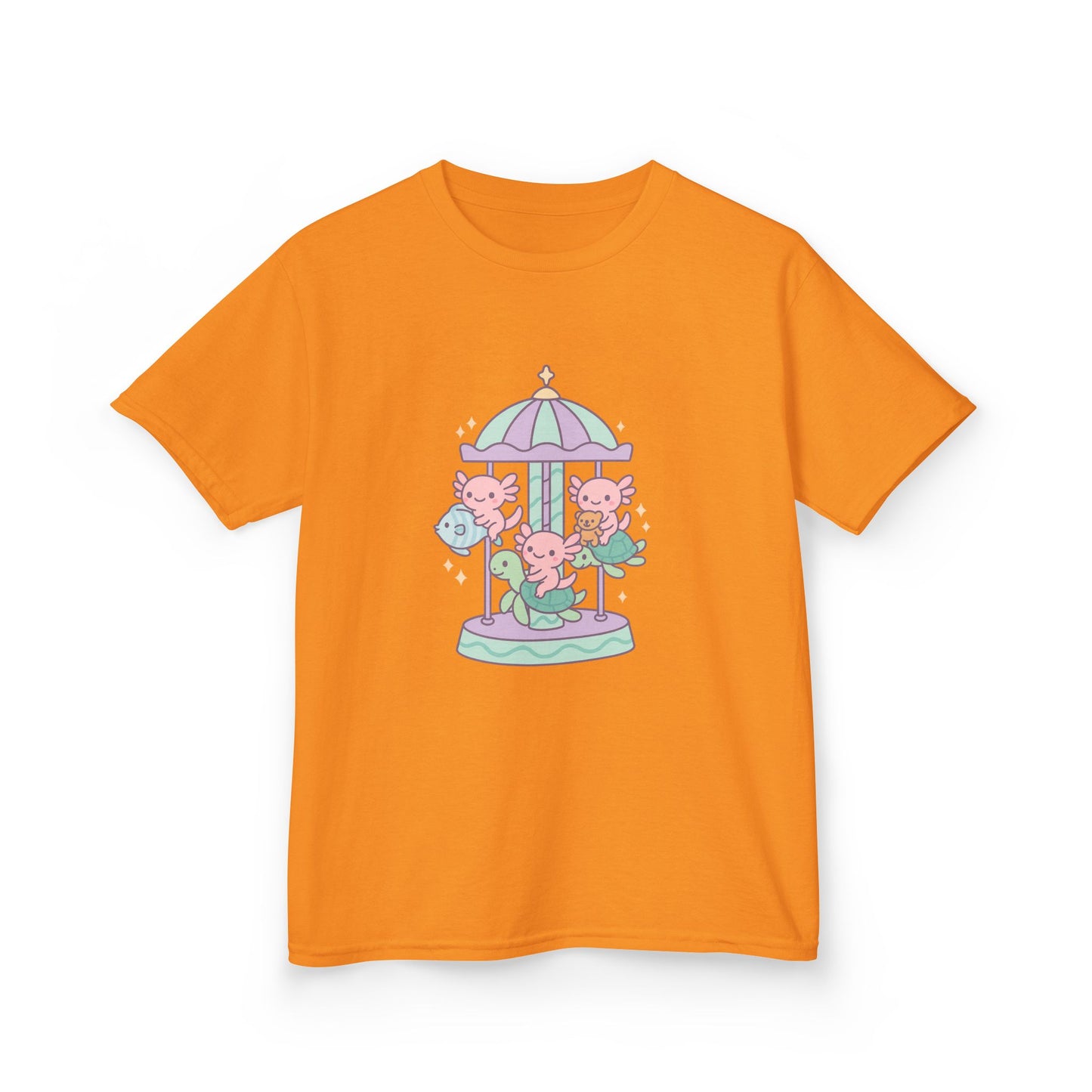 Kids Cotton Tee with Carousel Design, Fun Kids T-Shirt, Cute Summer Tee, Playful Cotton Top, Unique Birthday Gift for Children