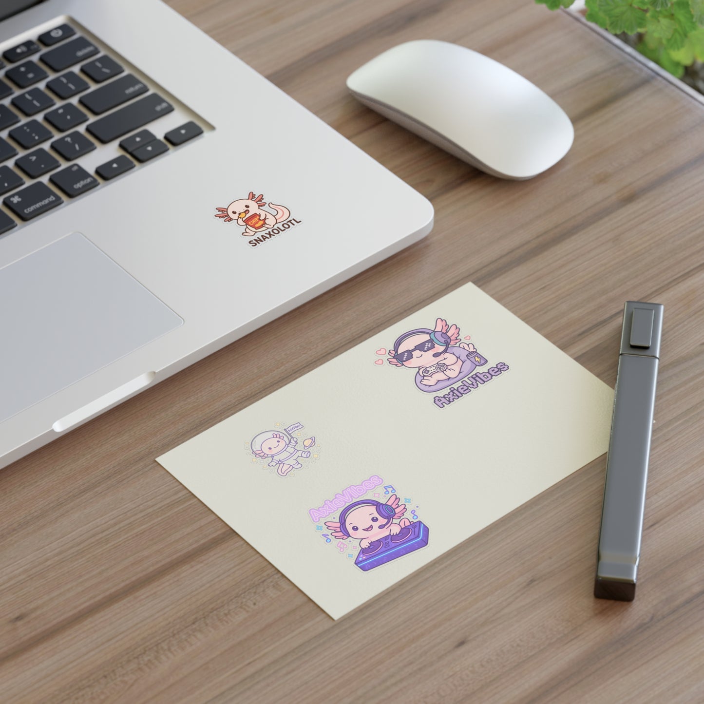 Cute Anime-Themed Sticker Sheets for Creative Expression | AxieVibes & Snaxolotl Designs