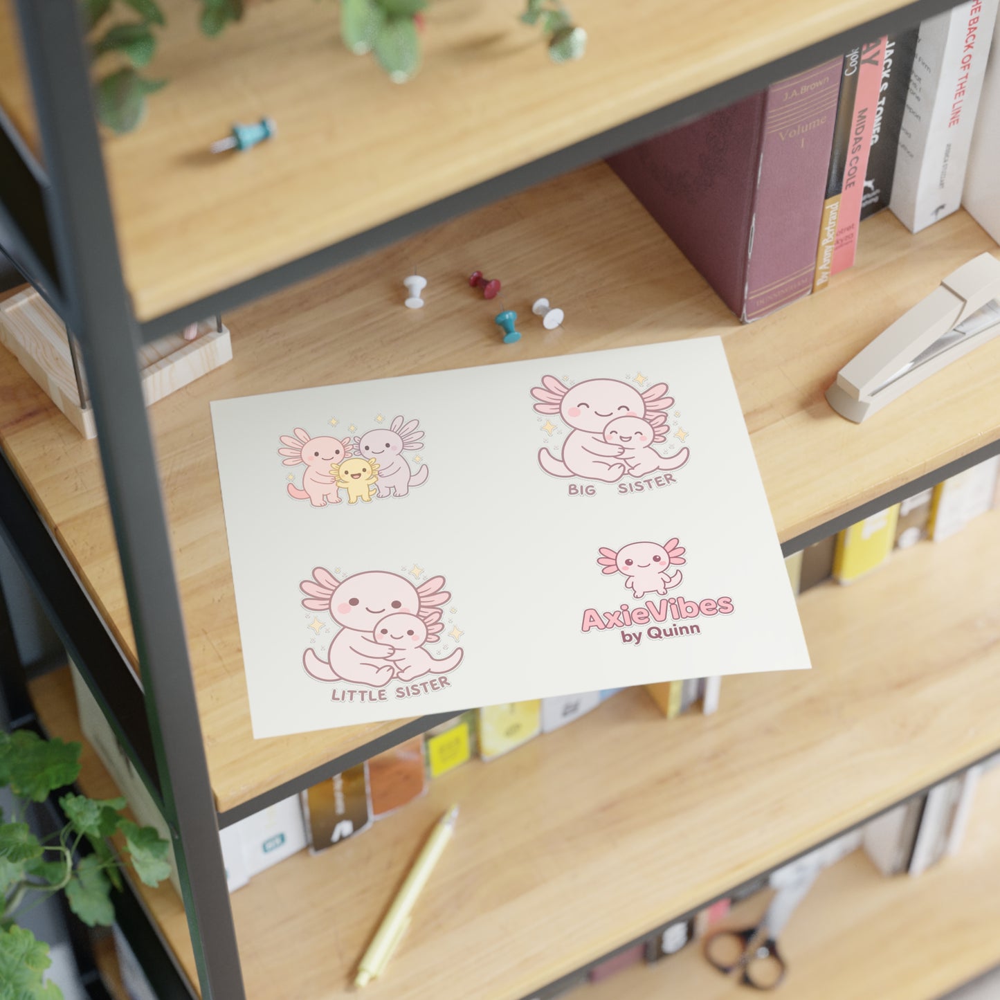 Cute Axolotl Sticker Sheets - Perfect for Sisters and Kids | Fun Decor & Gifts