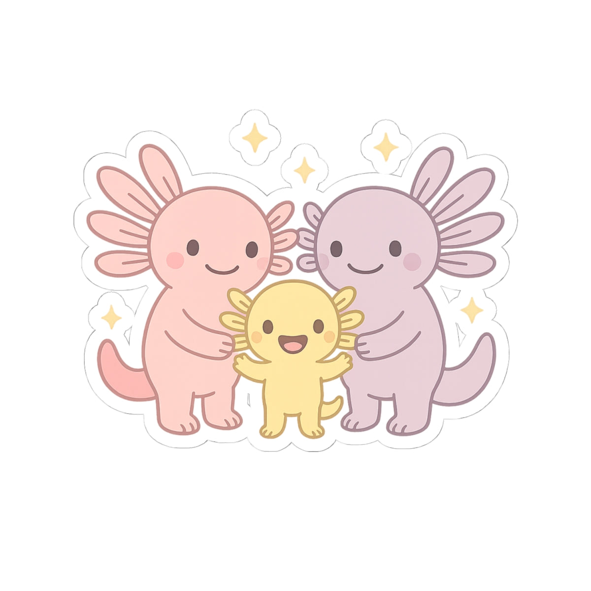 Cute Axolotl Kiss-Cut Stickers – For Kids & Animal Lovers