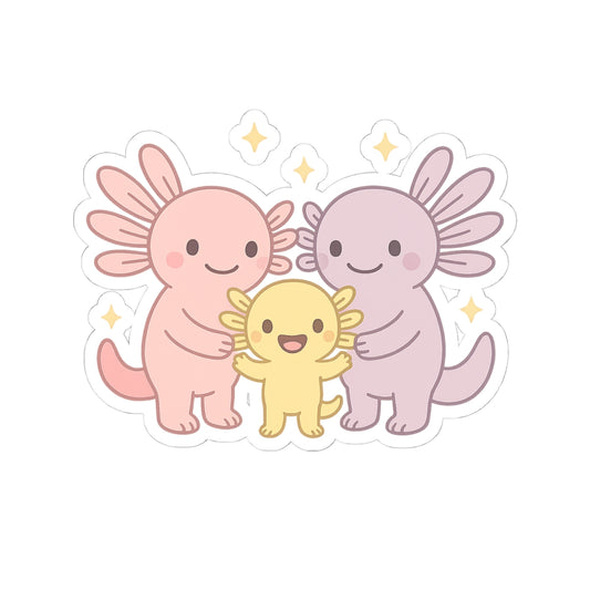 Cute Axolotl Kiss-Cut Stickers – For Kids & Animal Lovers