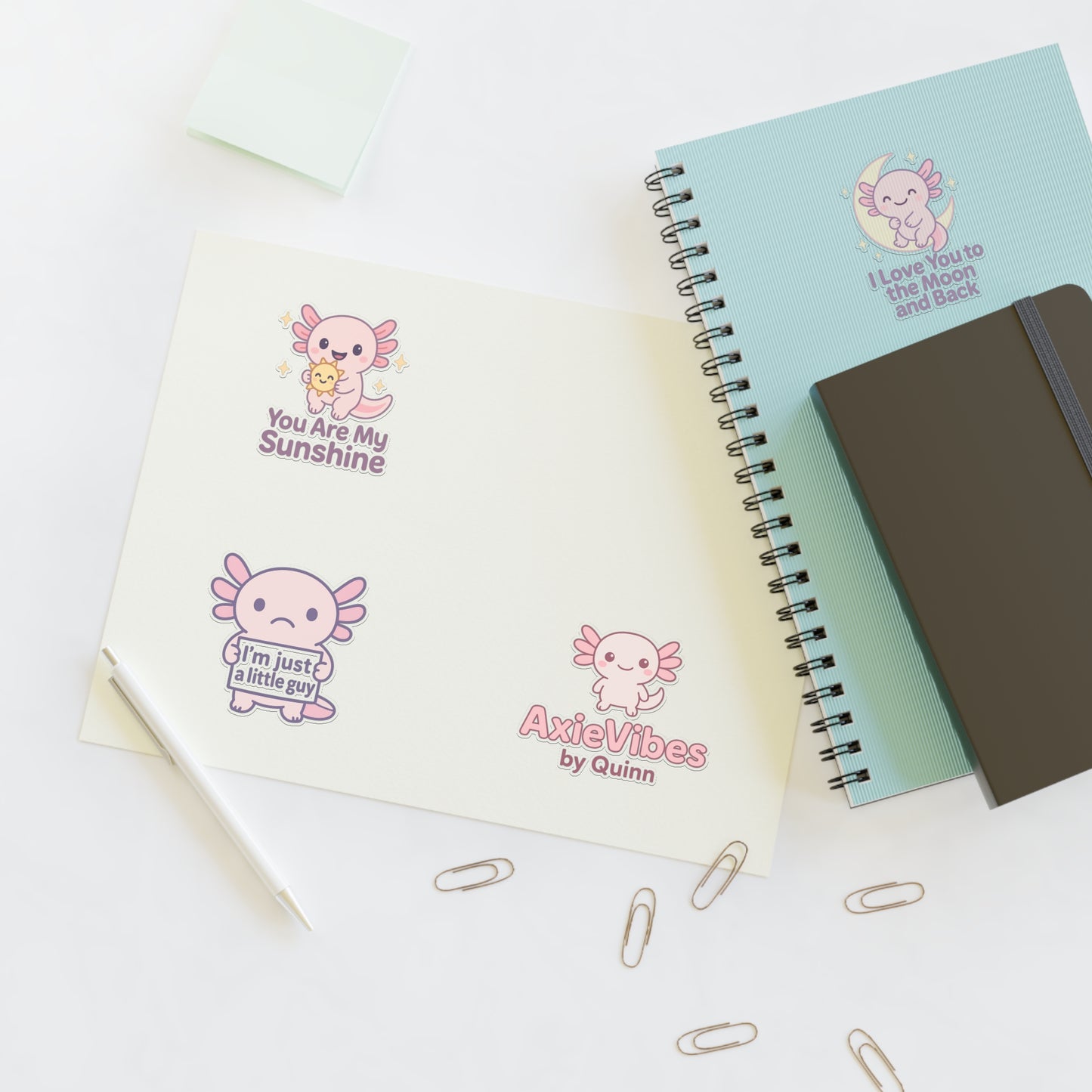 Cute Axolotl Sticker Sheets - Fun, Whimsical Designs for Kids & The Young at Heart