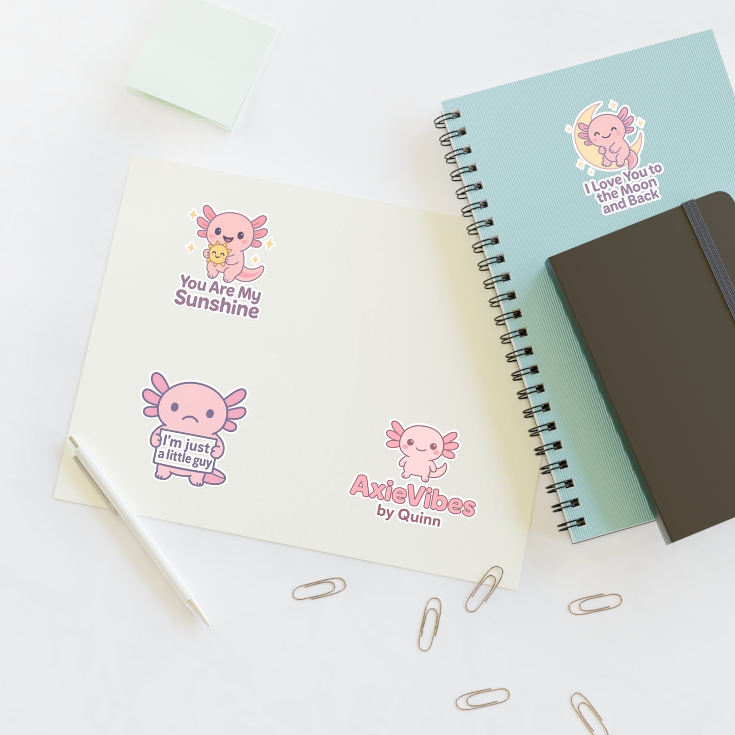 Cute Axolotl Sticker Sheets - Fun, Whimsical Designs for Kids & The Young at Heart