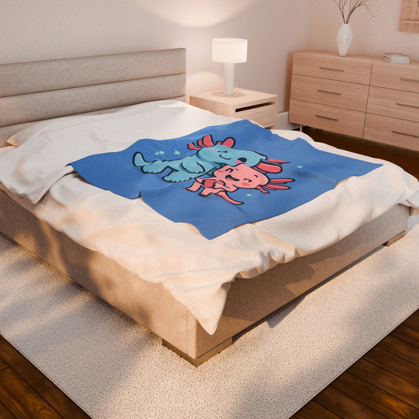 Kawaii Axolotl Plush Blanket for Cozy Comfort