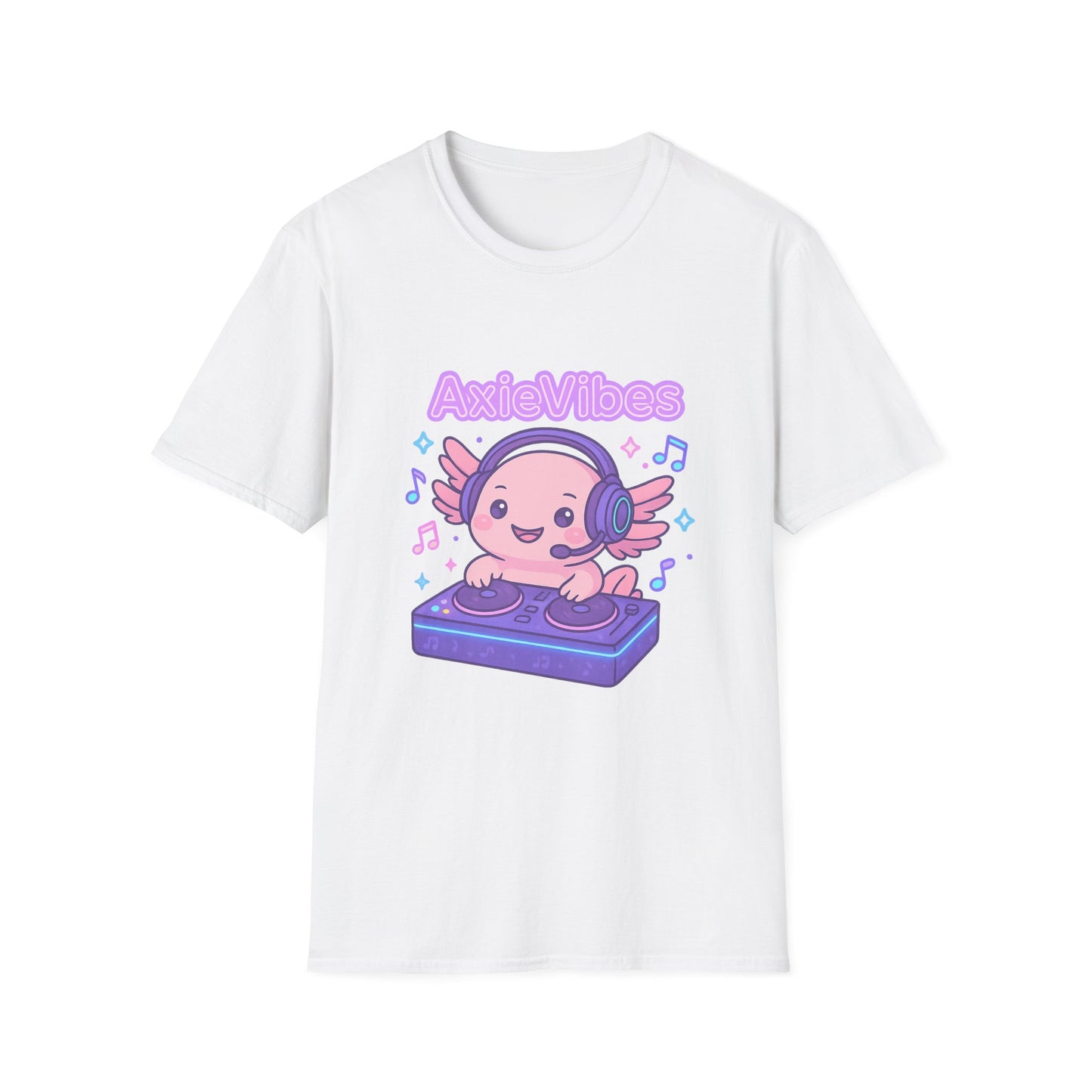 AxieVibes DJ Unisex Softstyle T-Shirt - Fun & Playful Music Tee for Gamers