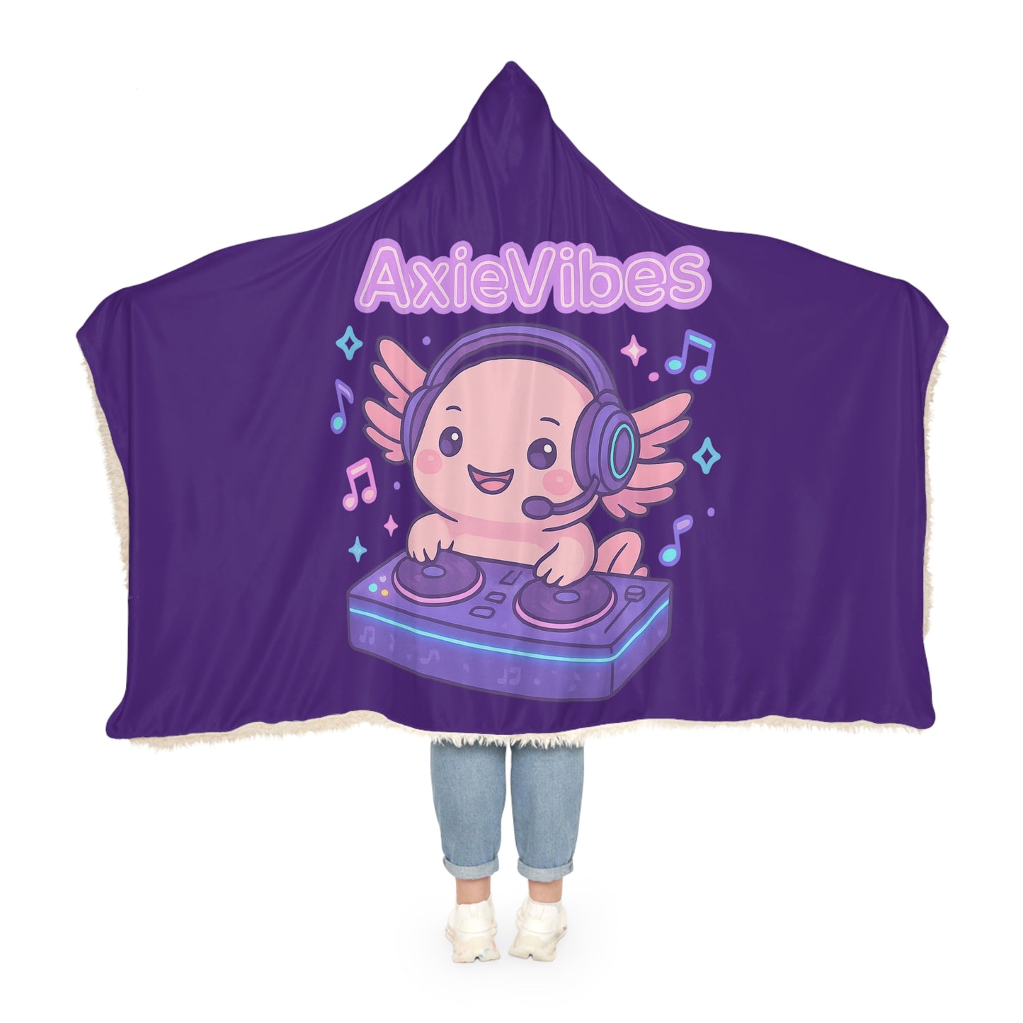 Cozy Snuggle Blanket - AxieVibes with Hood, Perfect for Gaming and Relaxation