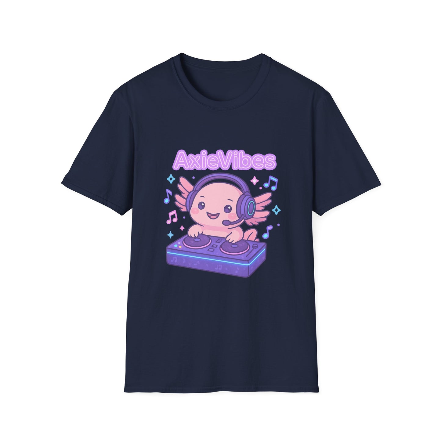 AxieVibes DJ Unisex Softstyle T-Shirt - Fun & Playful Music Tee for Gamers