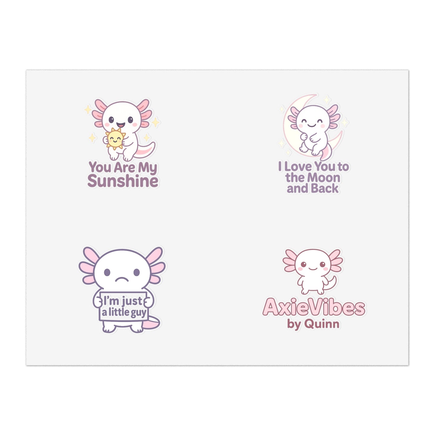 Cute Axolotl Sticker Sheets - Fun, Whimsical Designs for Kids & The Young at Heart