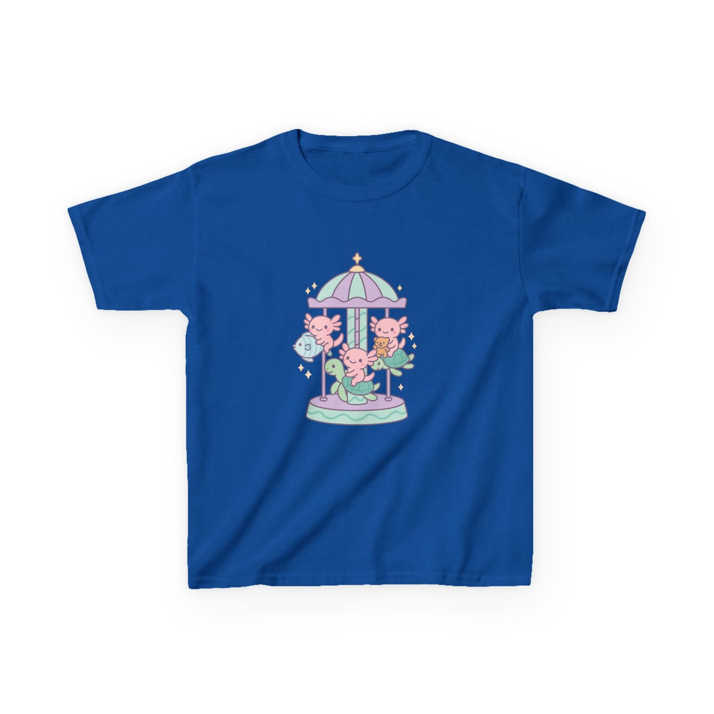 Kids Cotton Tee with Carousel Design, Fun Kids T-Shirt, Cute Summer Tee, Playful Cotton Top, Unique Birthday Gift for Children