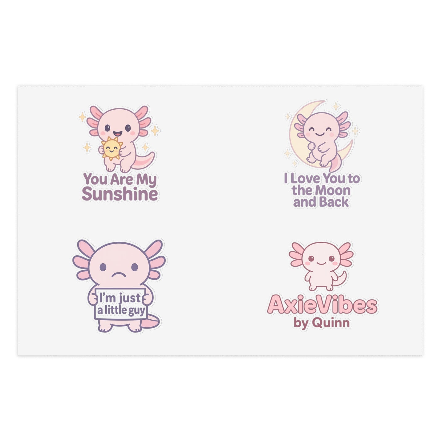 Cute Axolotl Sticker Sheets - Fun, Whimsical Designs for Kids & The Young at Heart