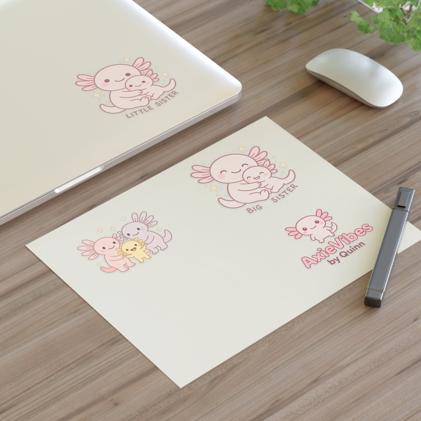 Cute Axolotl Sticker Sheets - Perfect for Sisters and Kids | Fun Decor & Gifts