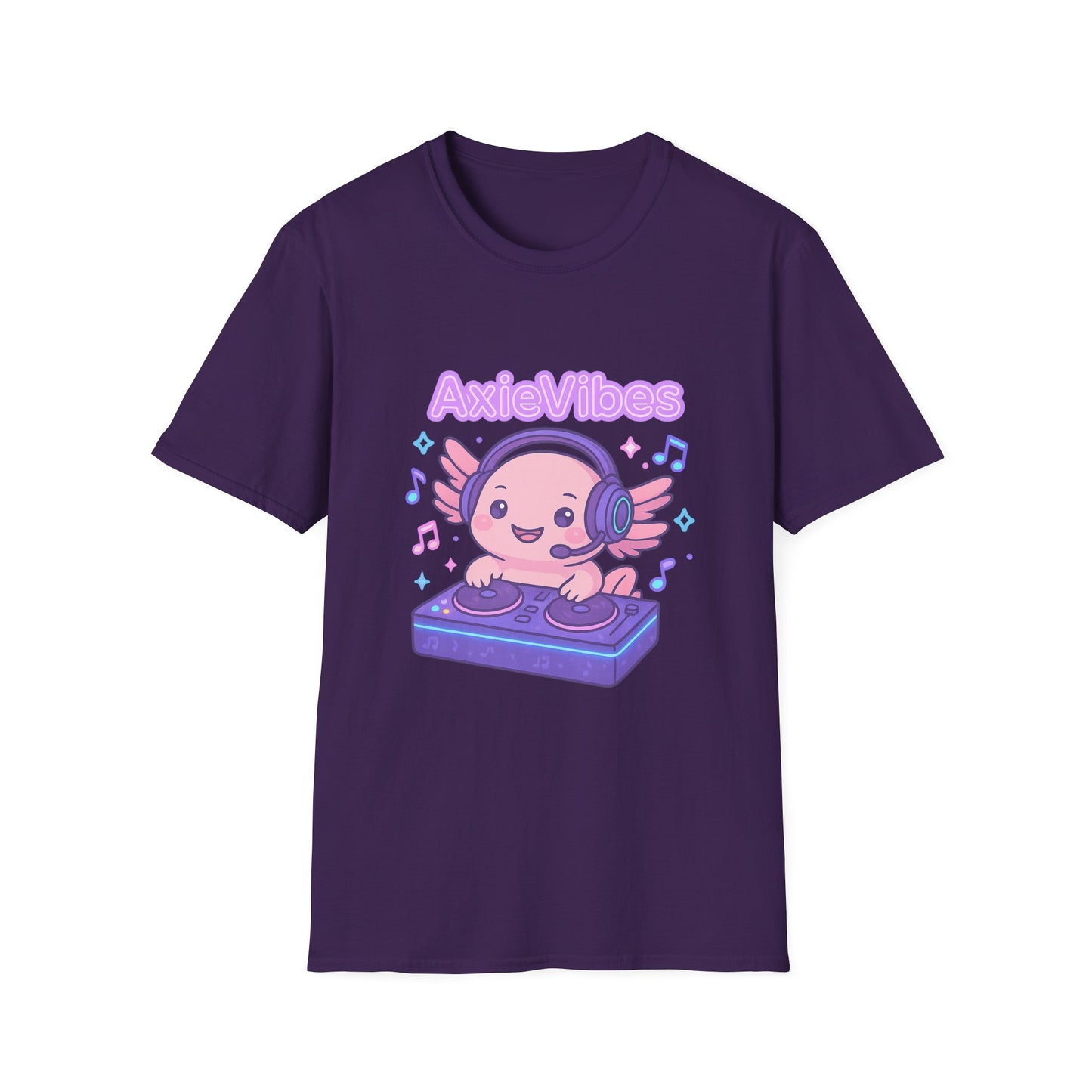 AxieVibes DJ Unisex Softstyle T-Shirt - Fun & Playful Music Tee for Gamers