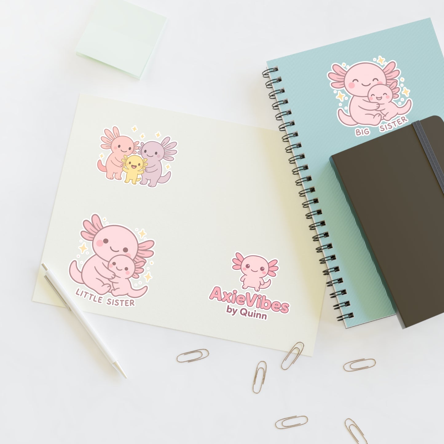 Cute Axolotl Sticker Sheets - Perfect for Sisters and Kids | Fun Decor & Gifts