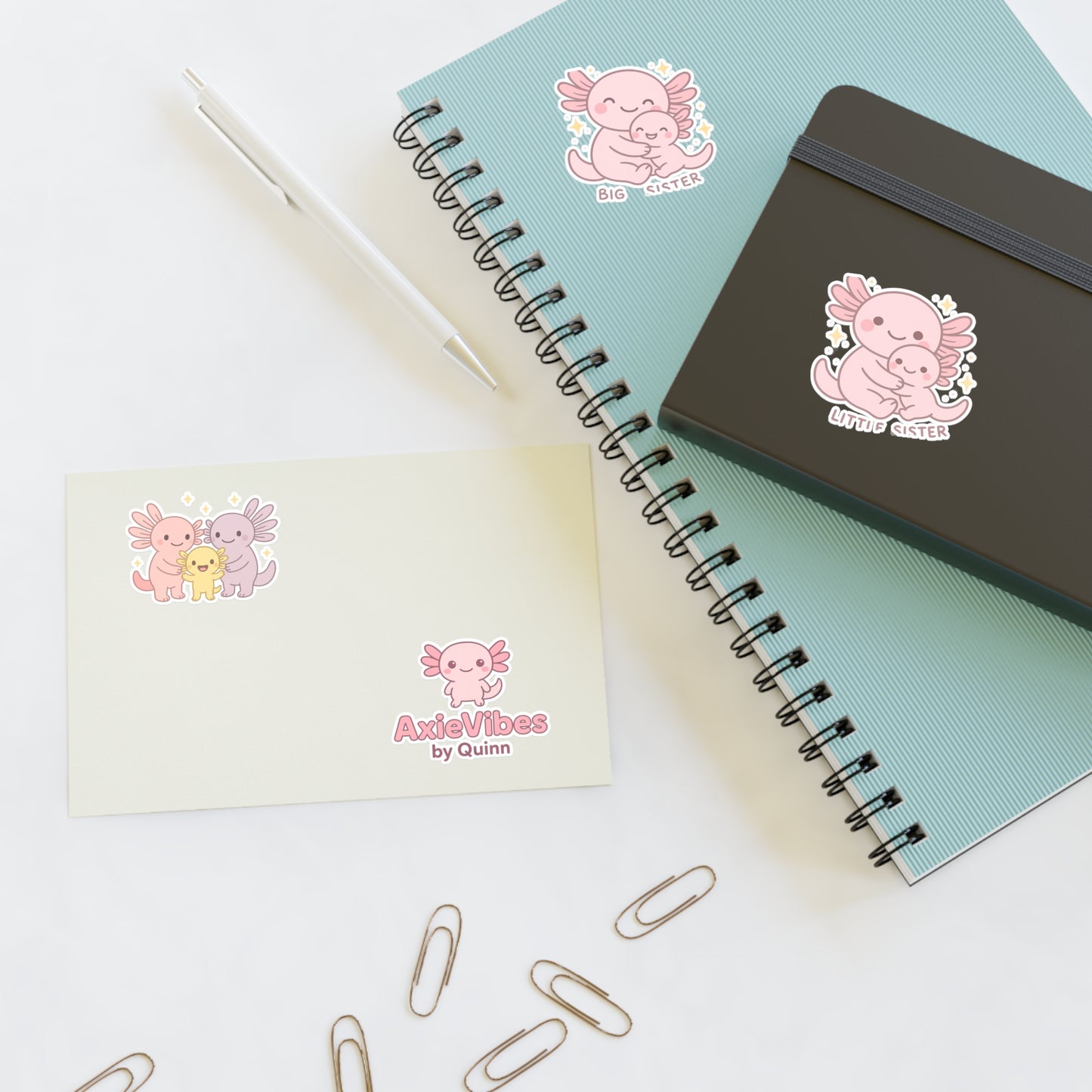 Cute Axolotl Sticker Sheets - Perfect for Sisters and Kids | Fun Decor & Gifts