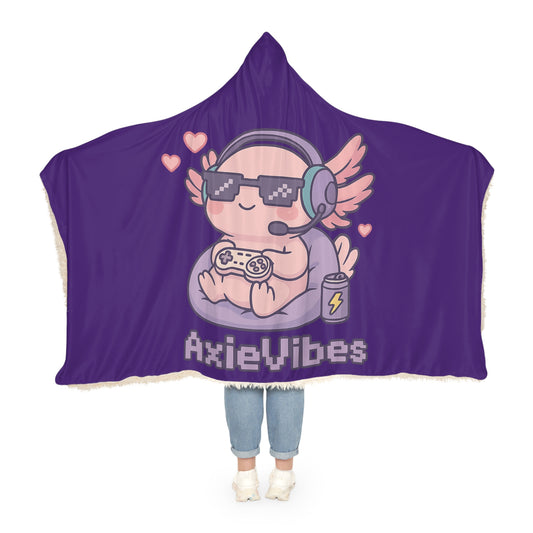 Cozy Gamer Snuggle Blanket - Axie Vibes Hooded Throw for Ultimate Comfort