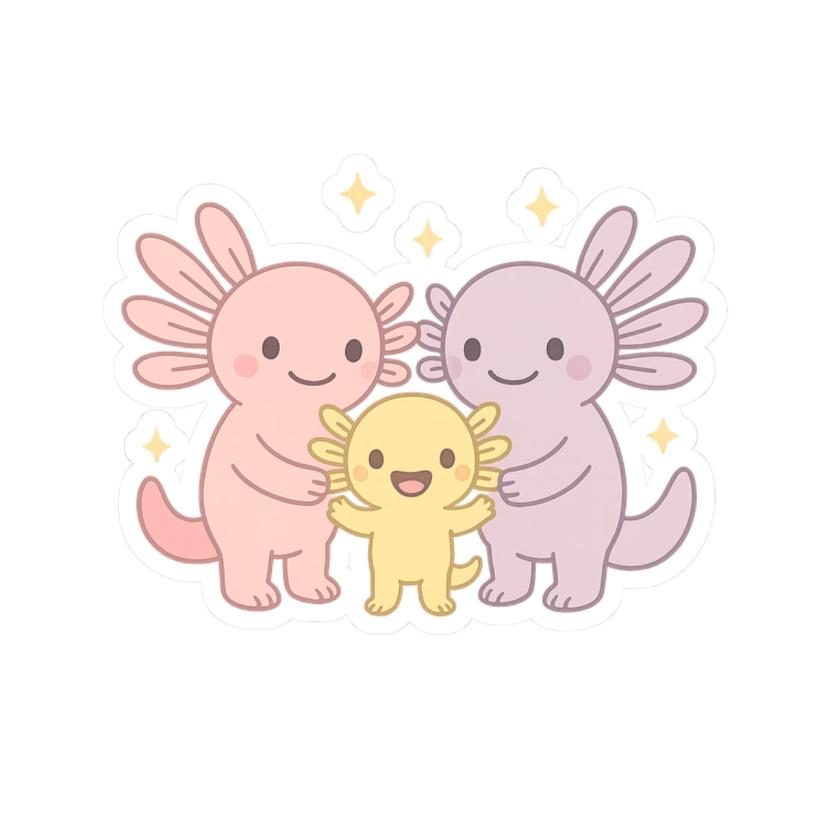 Cute Axolotl Kiss-Cut Stickers – For Kids & Animal Lovers