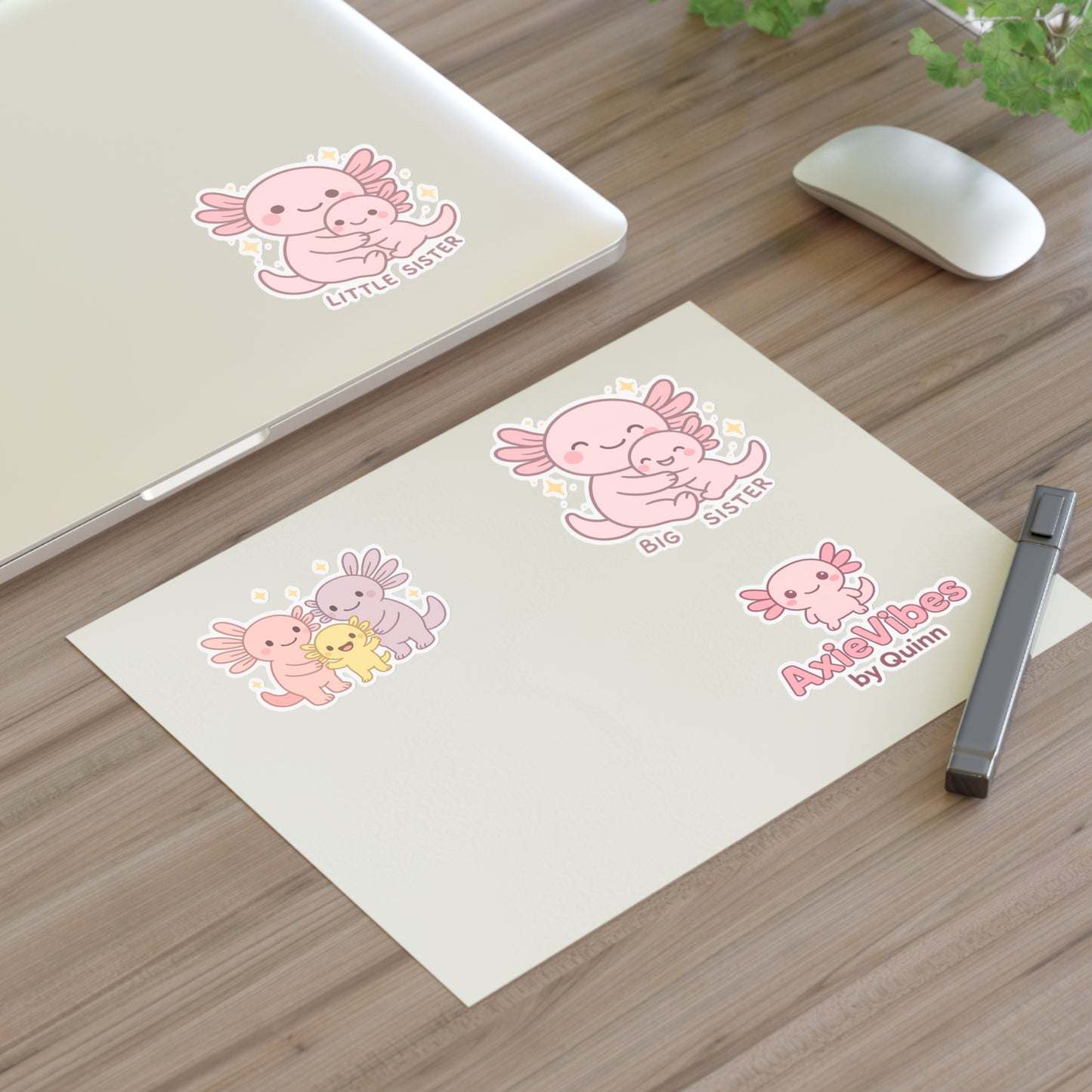 Cute Axolotl Sticker Sheets - Perfect for Sisters and Kids | Fun Decor & Gifts