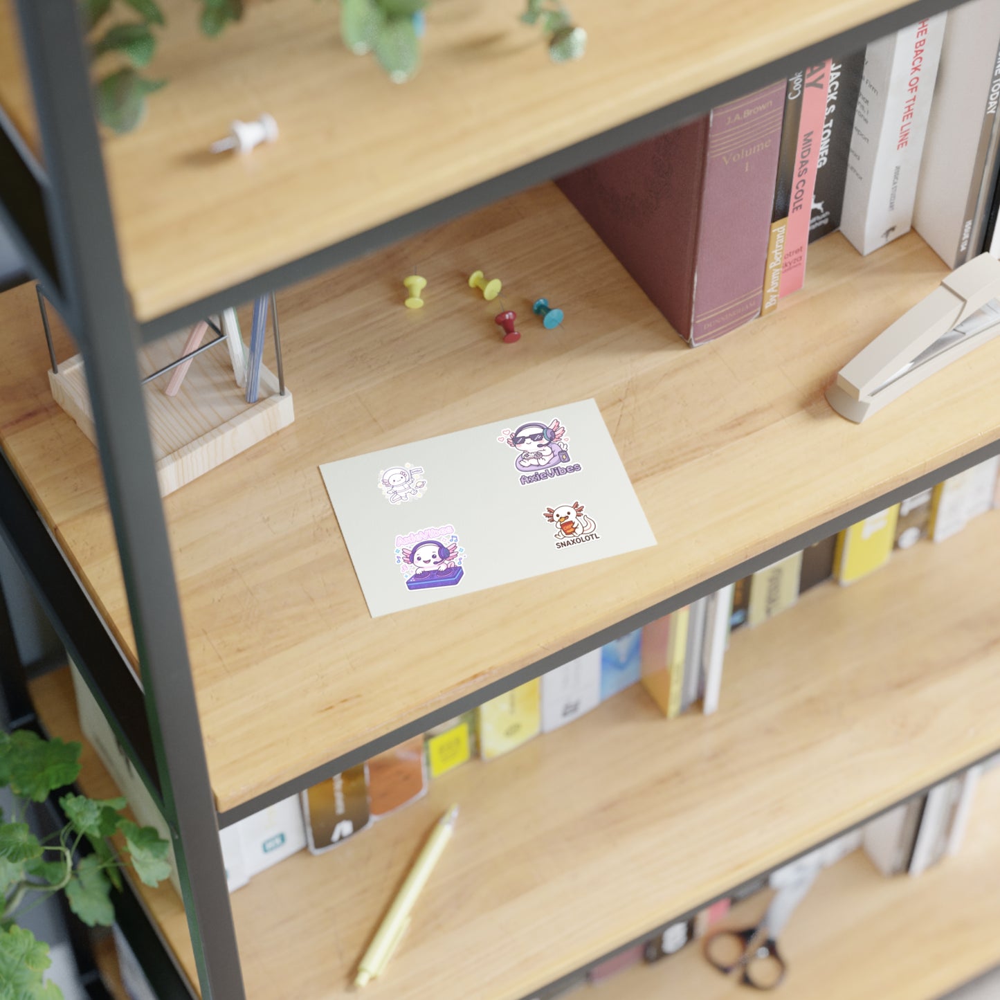 Cute Anime-Themed Sticker Sheets for Creative Expression | AxieVibes & Snaxolotl Designs