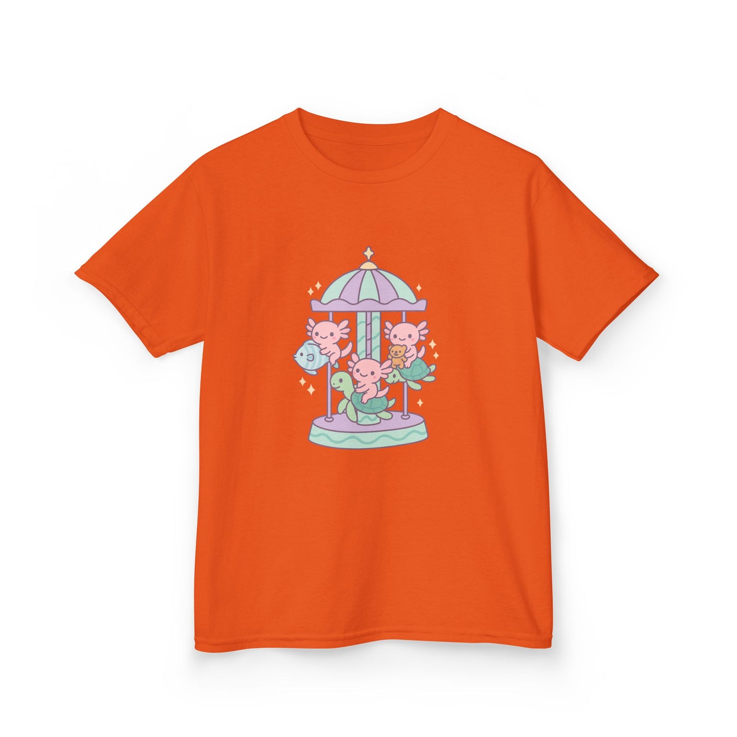 Kids Cotton Tee with Carousel Design, Fun Kids T-Shirt, Cute Summer Tee, Playful Cotton Top, Unique Birthday Gift for Children