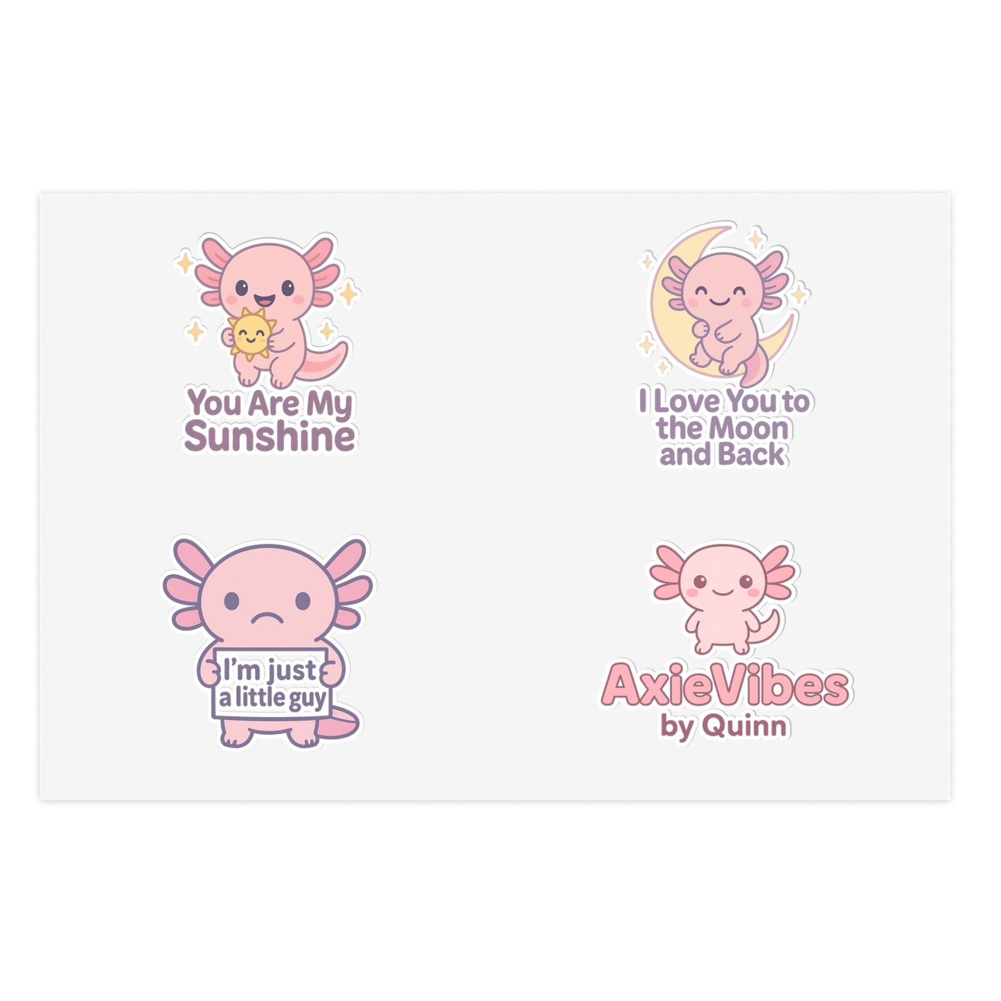 Cute Axolotl Sticker Sheets - Fun, Whimsical Designs for Kids & The Young at Heart