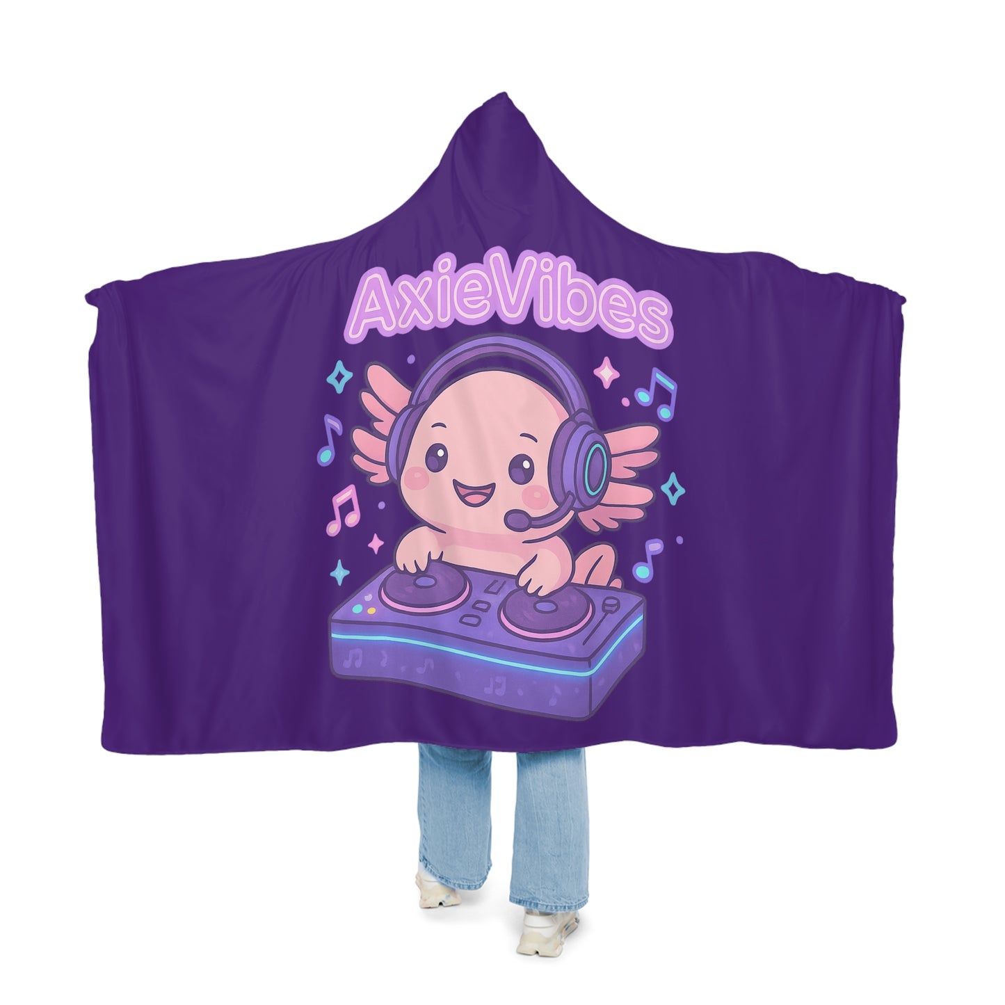 Cozy Snuggle Blanket - AxieVibes with Hood, Perfect for Gaming and Relaxation