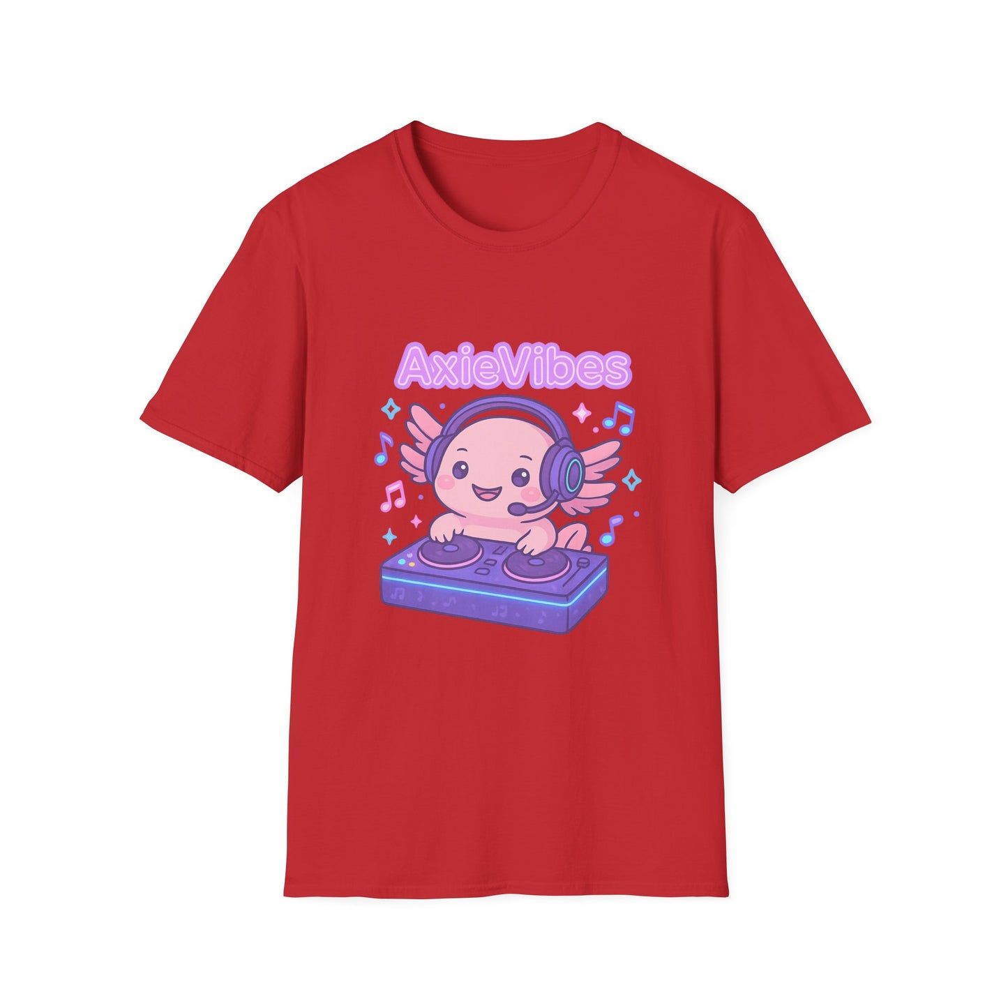 AxieVibes DJ Unisex Softstyle T-Shirt - Fun & Playful Music Tee for Gamers