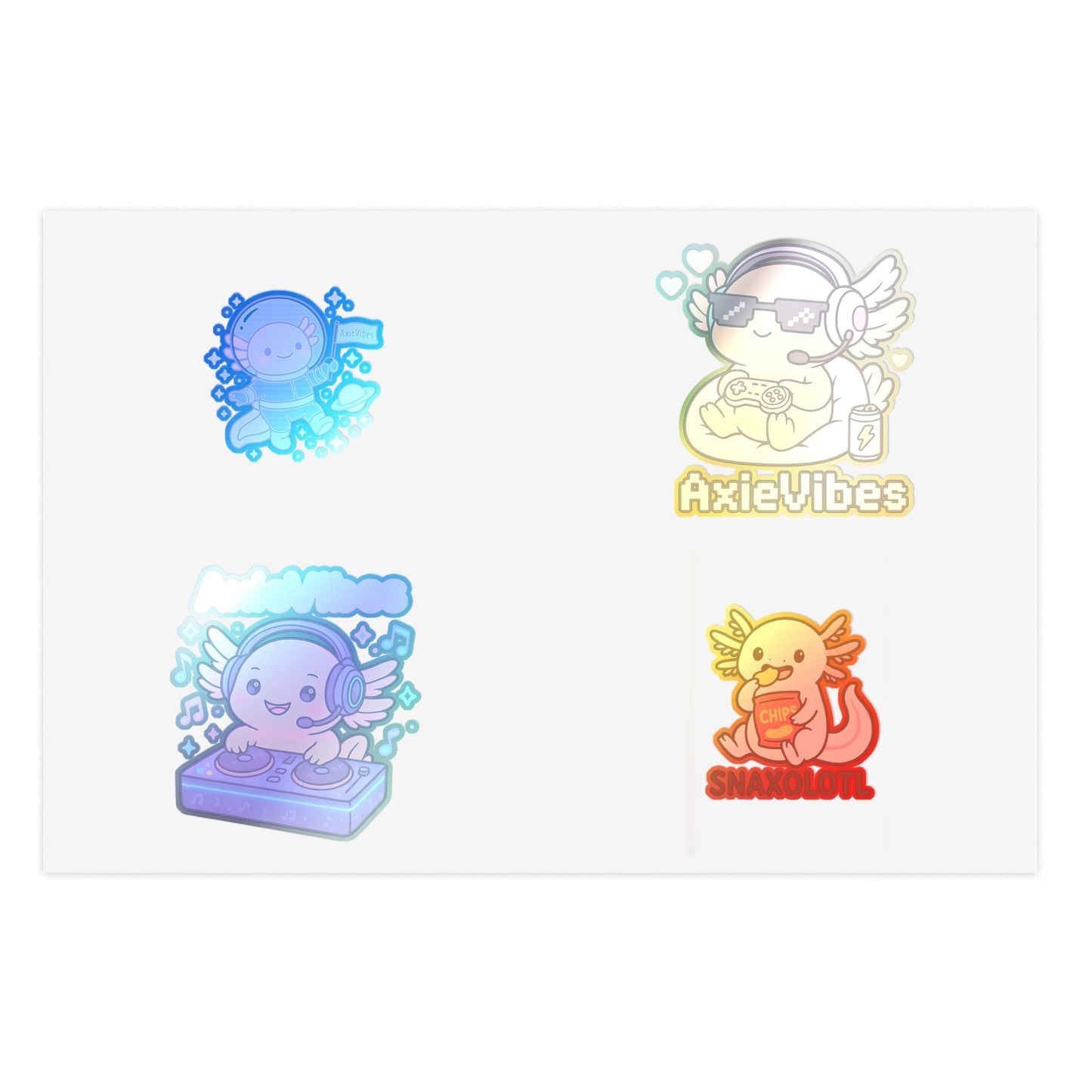 Cute Anime-Themed Sticker Sheets for Creative Expression | AxieVibes & Snaxolotl Designs