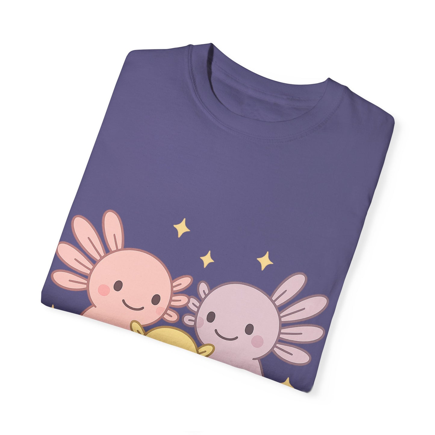 Cute Axolotl Friends T-Shirt - Unisex Garment-Dyed Tee for Animal Lovers