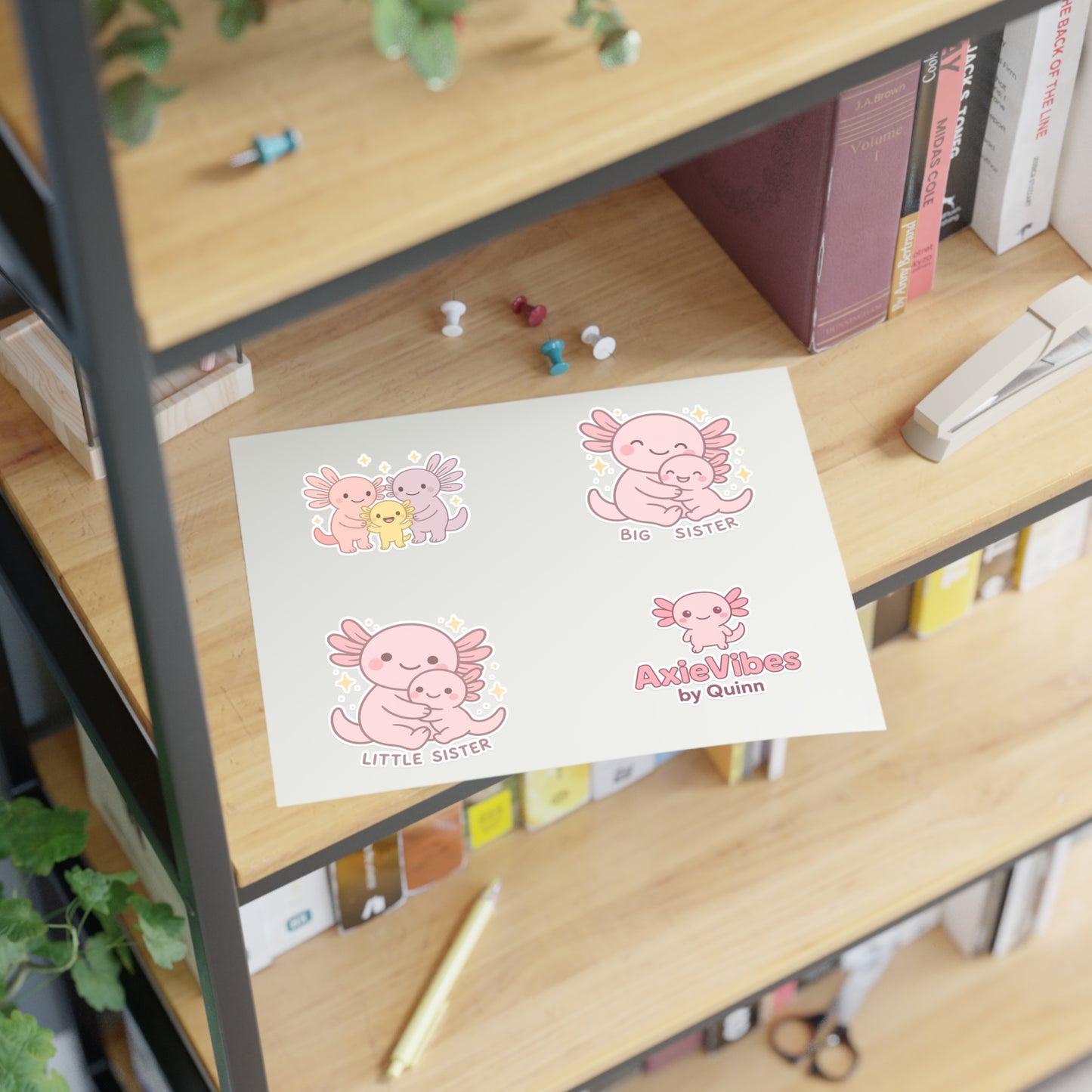 Cute Axolotl Sticker Sheets - Perfect for Sisters and Kids | Fun Decor & Gifts