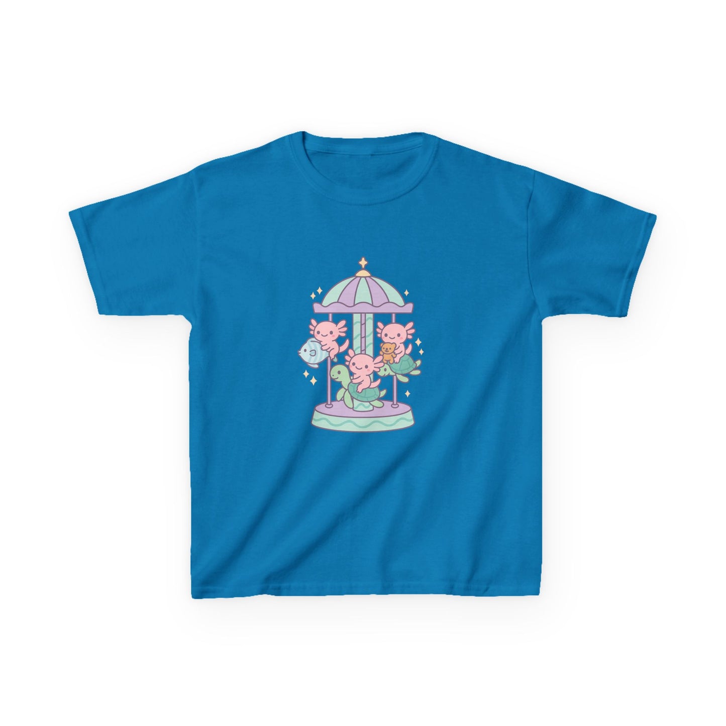 Kids Cotton Tee with Carousel Design, Fun Kids T-Shirt, Cute Summer Tee, Playful Cotton Top, Unique Birthday Gift for Children