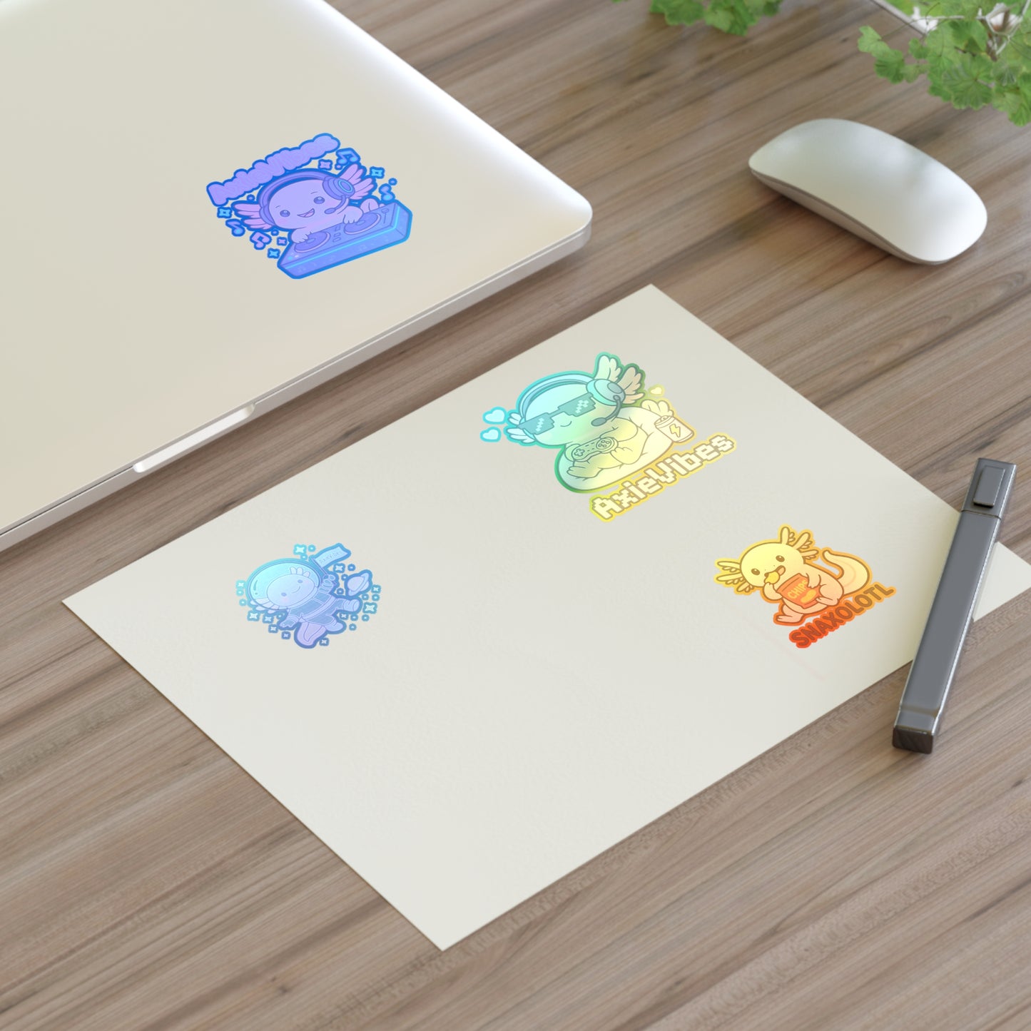 Cute Anime-Themed Sticker Sheets for Creative Expression | AxieVibes & Snaxolotl Designs