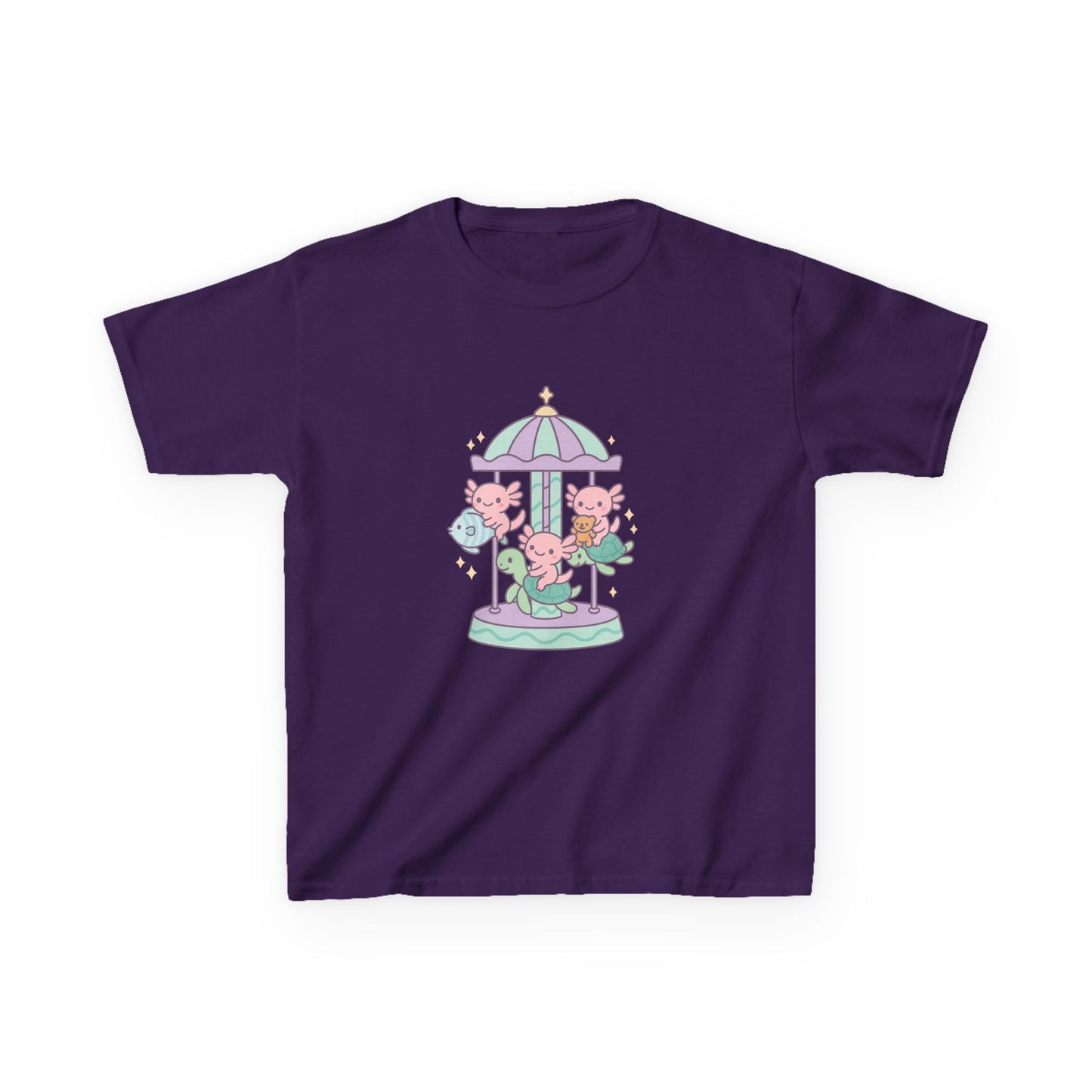 Kids Cotton Tee with Carousel Design, Fun Kids T-Shirt, Cute Summer Tee, Playful Cotton Top, Unique Birthday Gift for Children