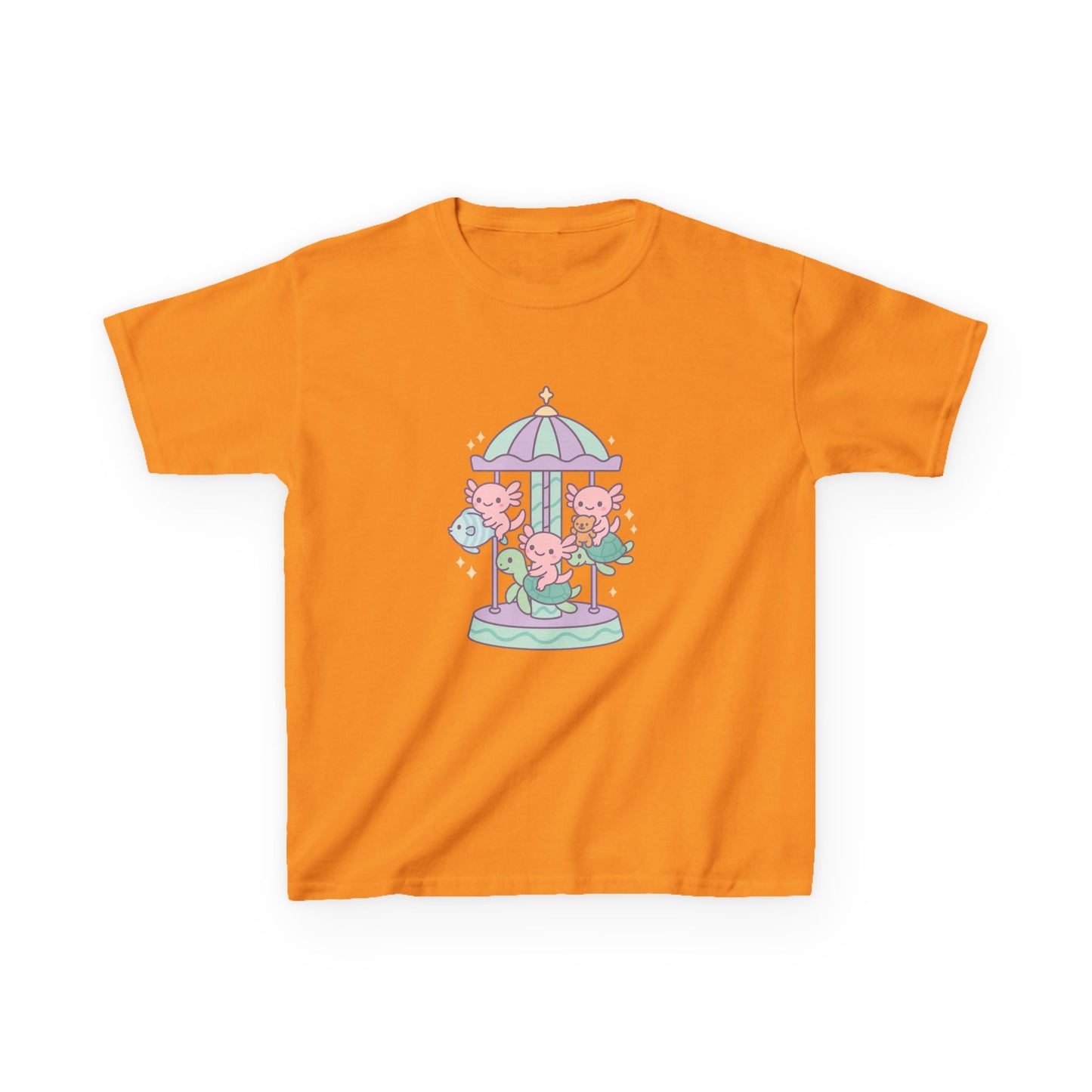 Kids Cotton Tee with Carousel Design, Fun Kids T-Shirt, Cute Summer Tee, Playful Cotton Top, Unique Birthday Gift for Children
