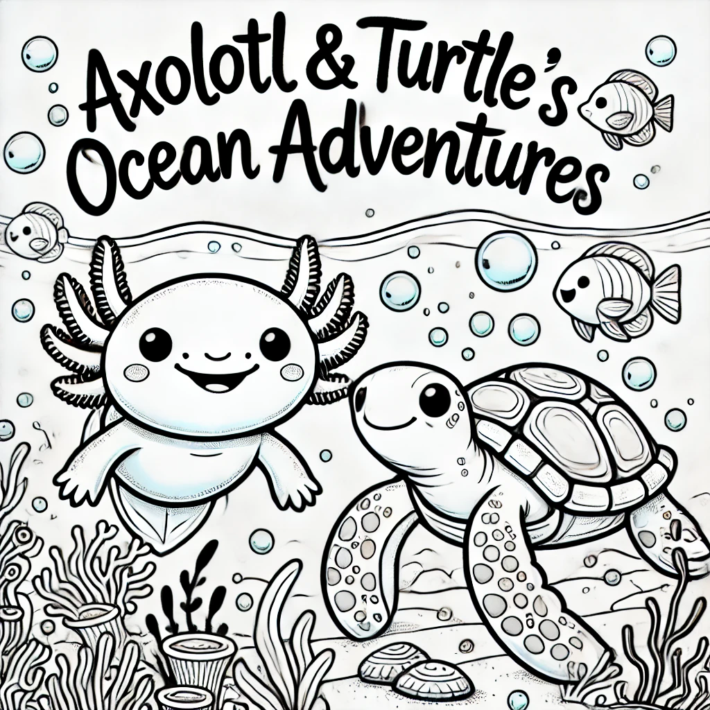 Axolotl & Turtle’s Ocean Adventures Coloring Book
