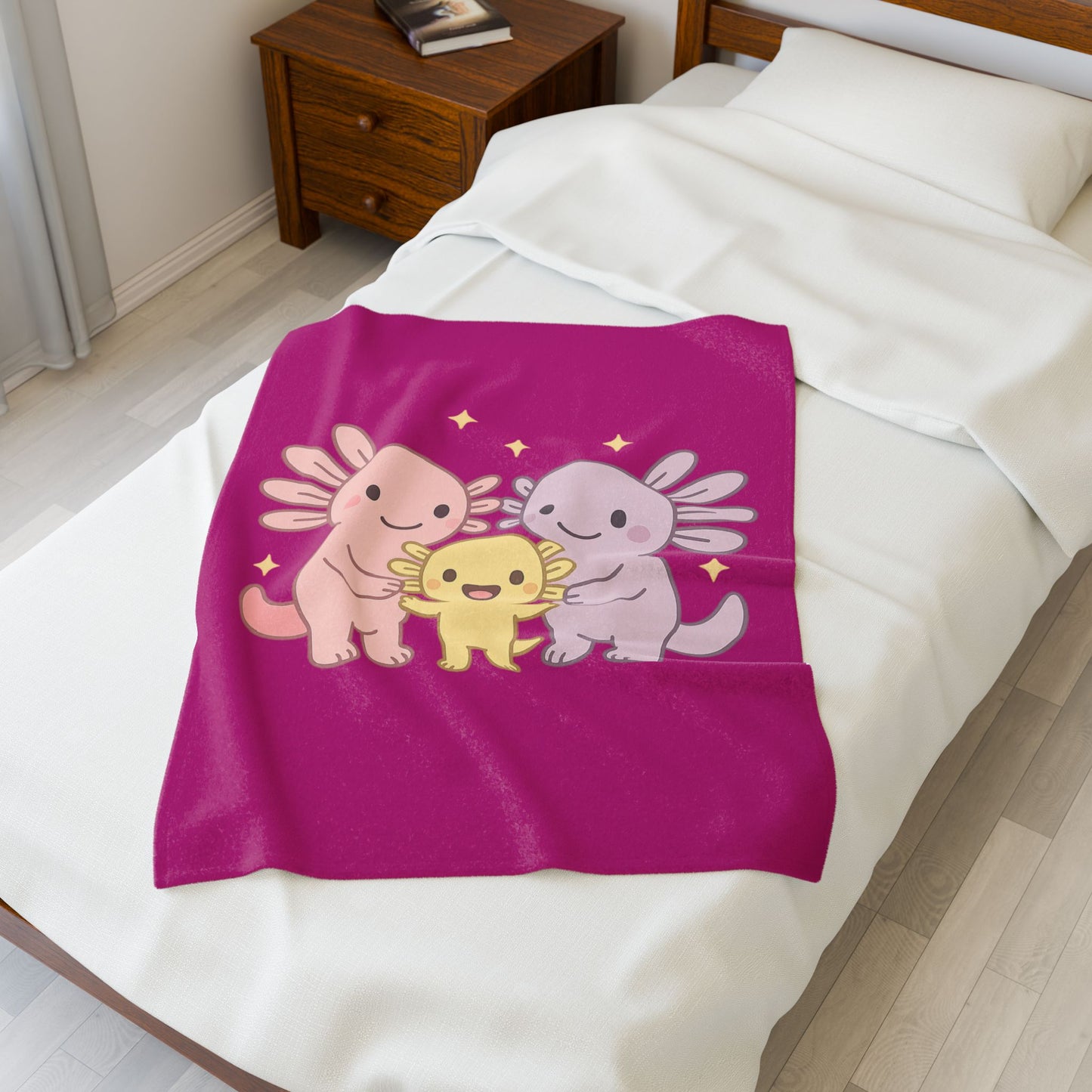 Cuddly Creature Plush Blanket - Cute Axolotl Design for Kids & Cozy Evenings