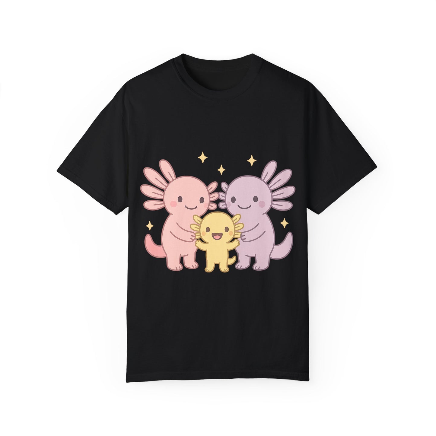 Cute Axolotl Friends T-Shirt - Unisex Garment-Dyed Tee for Animal Lovers