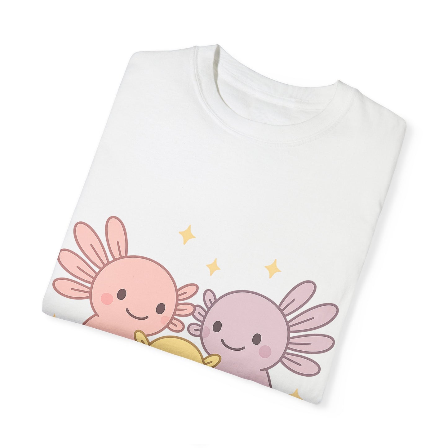 Cute Axolotl Friends T-Shirt - Unisex Garment-Dyed Tee for Animal Lovers