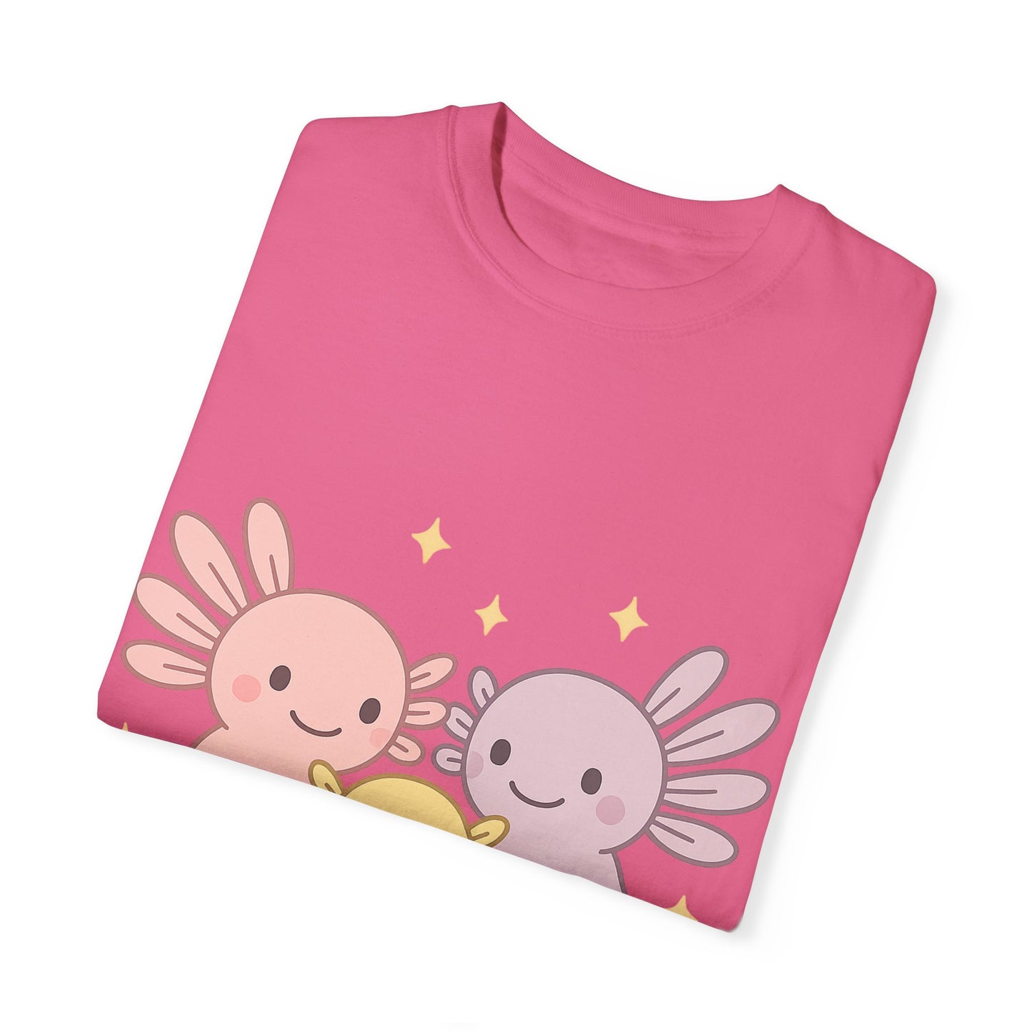 Cute Axolotl Friends T-Shirt - Unisex Garment-Dyed Tee for Animal Lovers