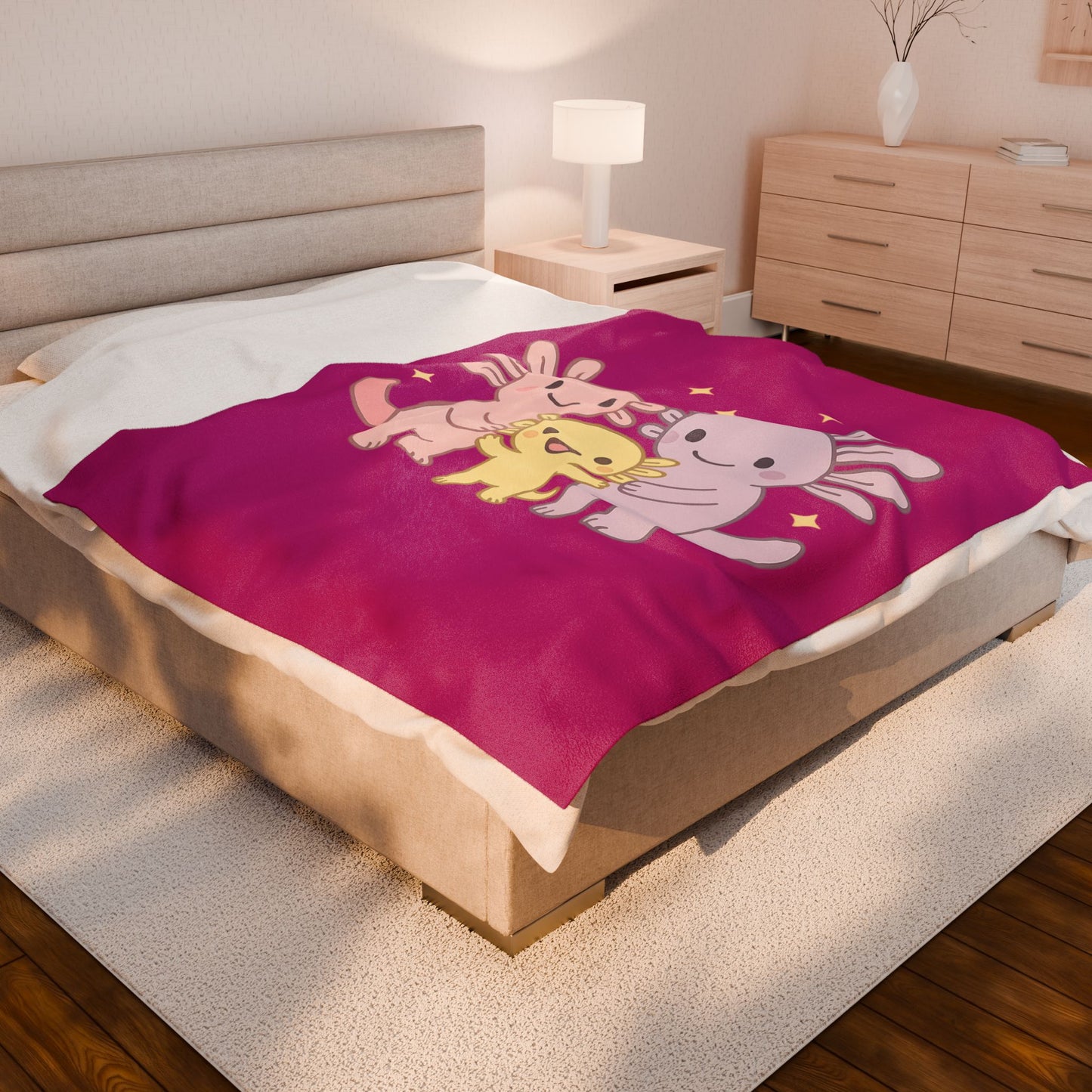 Cuddly Creature Plush Blanket - Cute Axolotl Design for Kids & Cozy Evenings