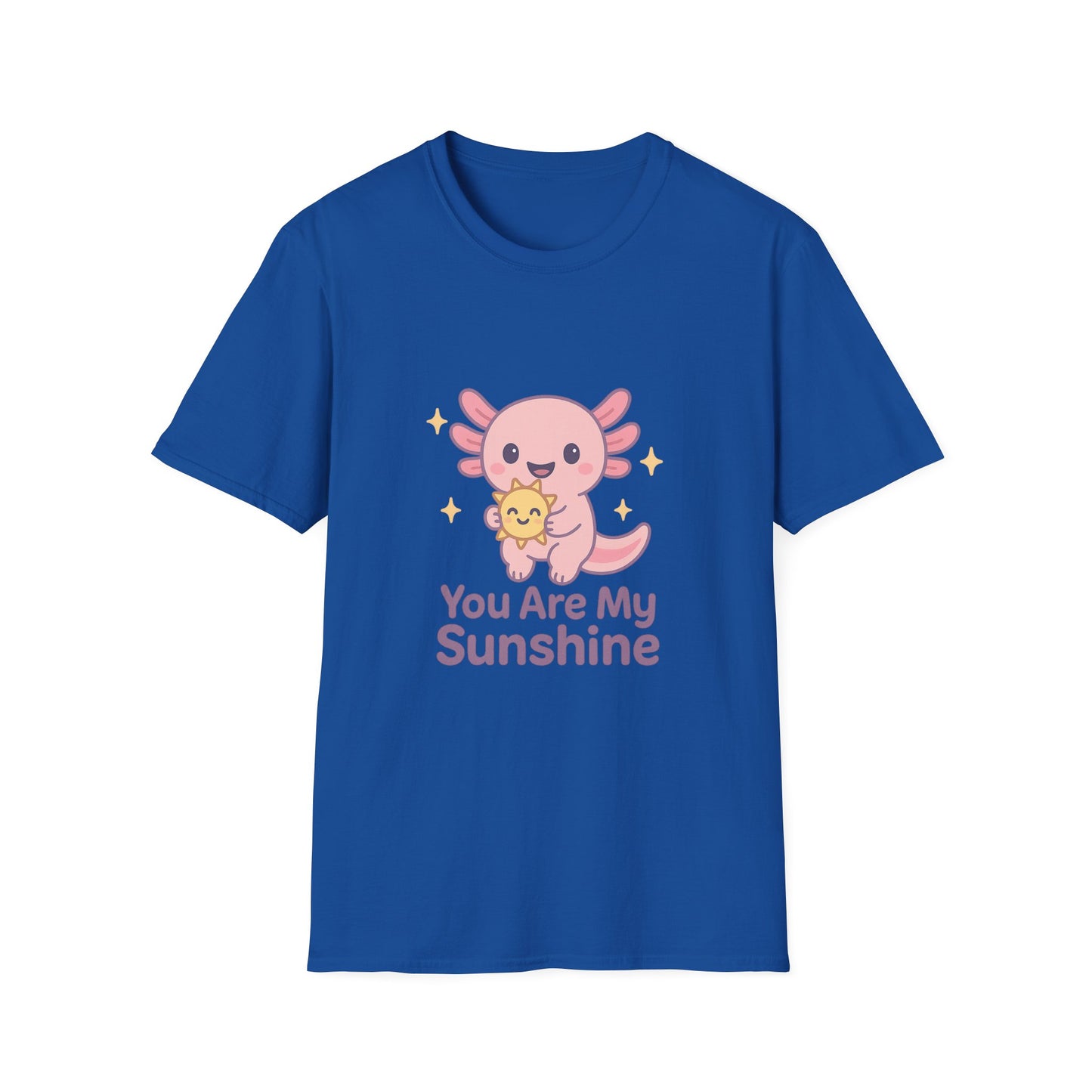 You Are My Sunshine Unisex Softstyle T-Shirt - Cute Axolotl Design