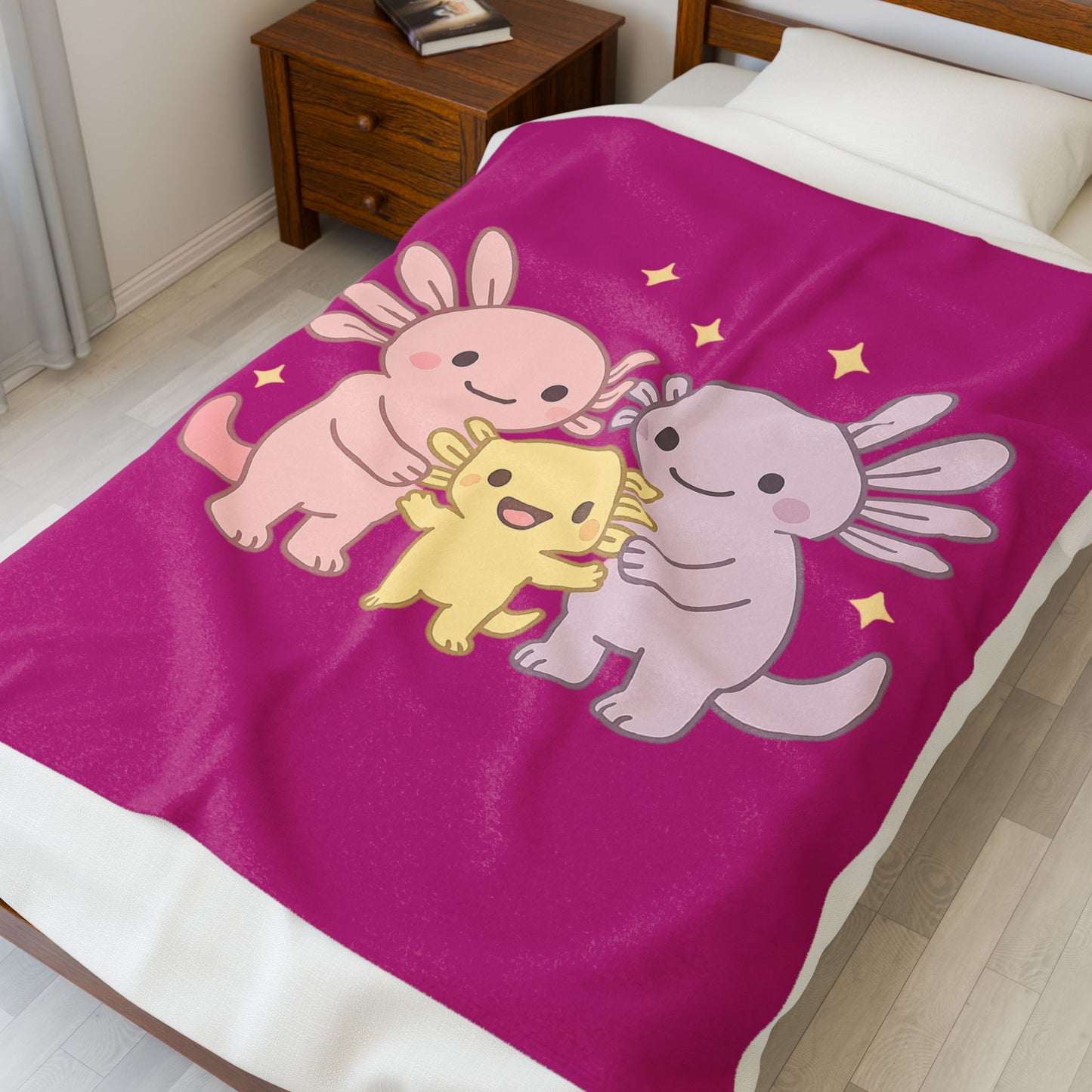 Cuddly Creature Plush Blanket - Cute Axolotl Design for Kids & Cozy Evenings