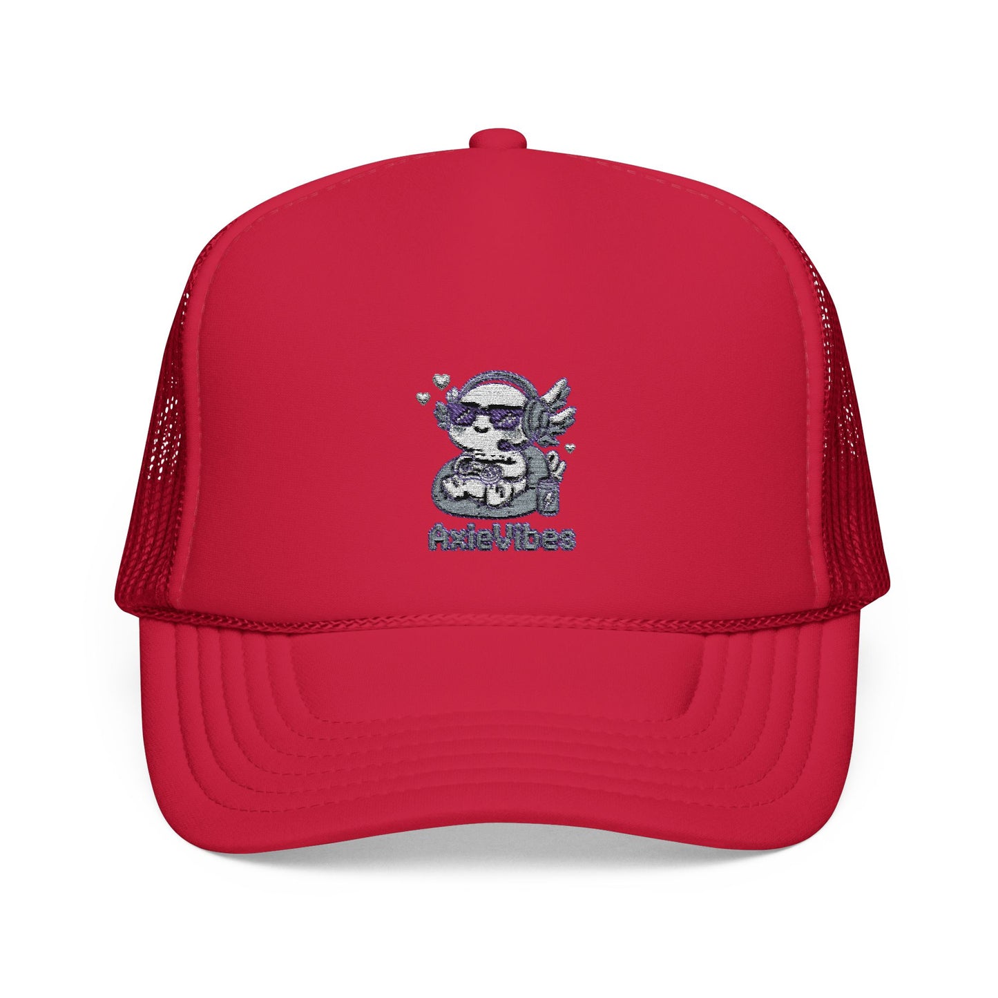 Embroidered Foam Trucker Hat - Cute Angel Cat Design