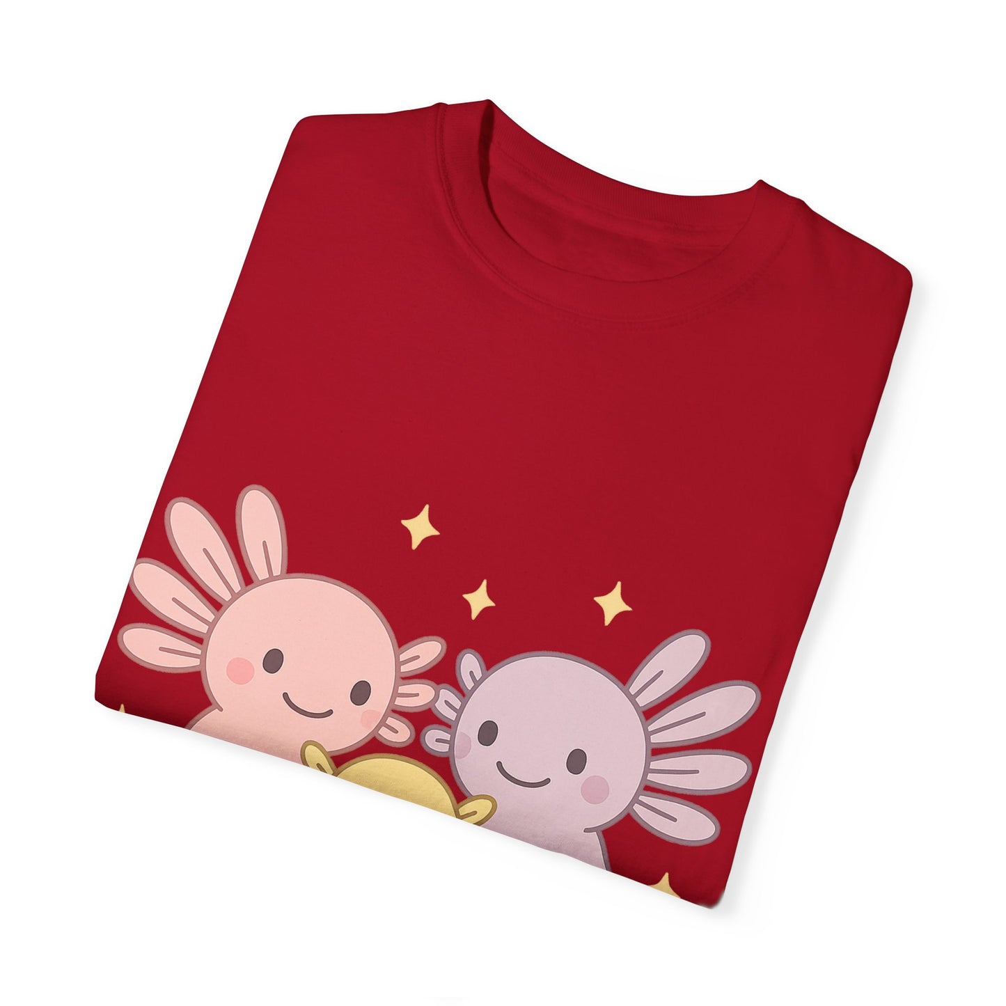 Cute Axolotl Friends T-Shirt - Unisex Garment-Dyed Tee for Animal Lovers