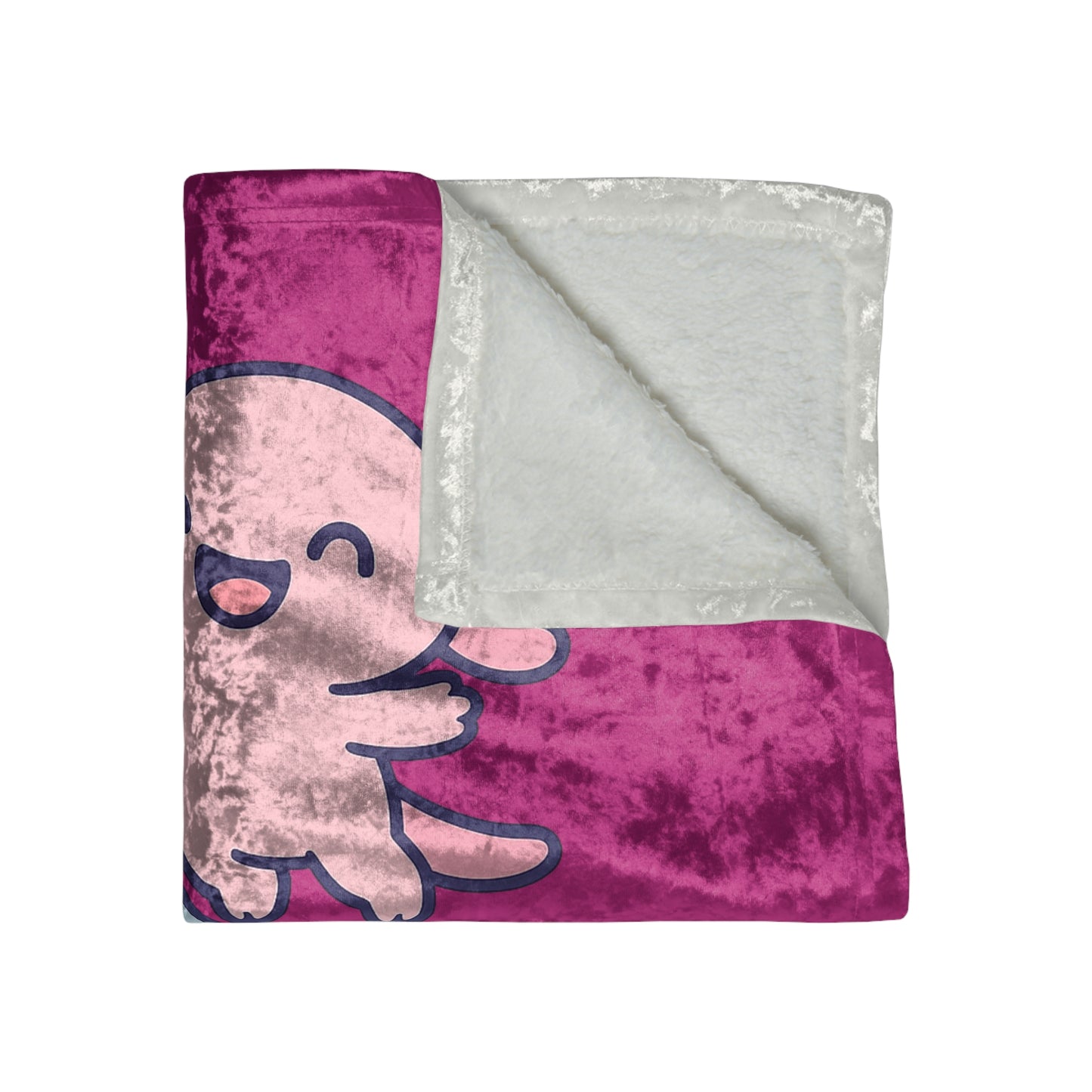 Whimsical Axolotl Crushed Velvet Blanket - Cozy Cuddle Throw for Kids & Celebrations