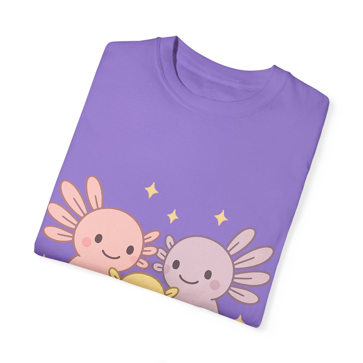 Cute Axolotl Friends T-Shirt - Unisex Garment-Dyed Tee for Animal Lovers