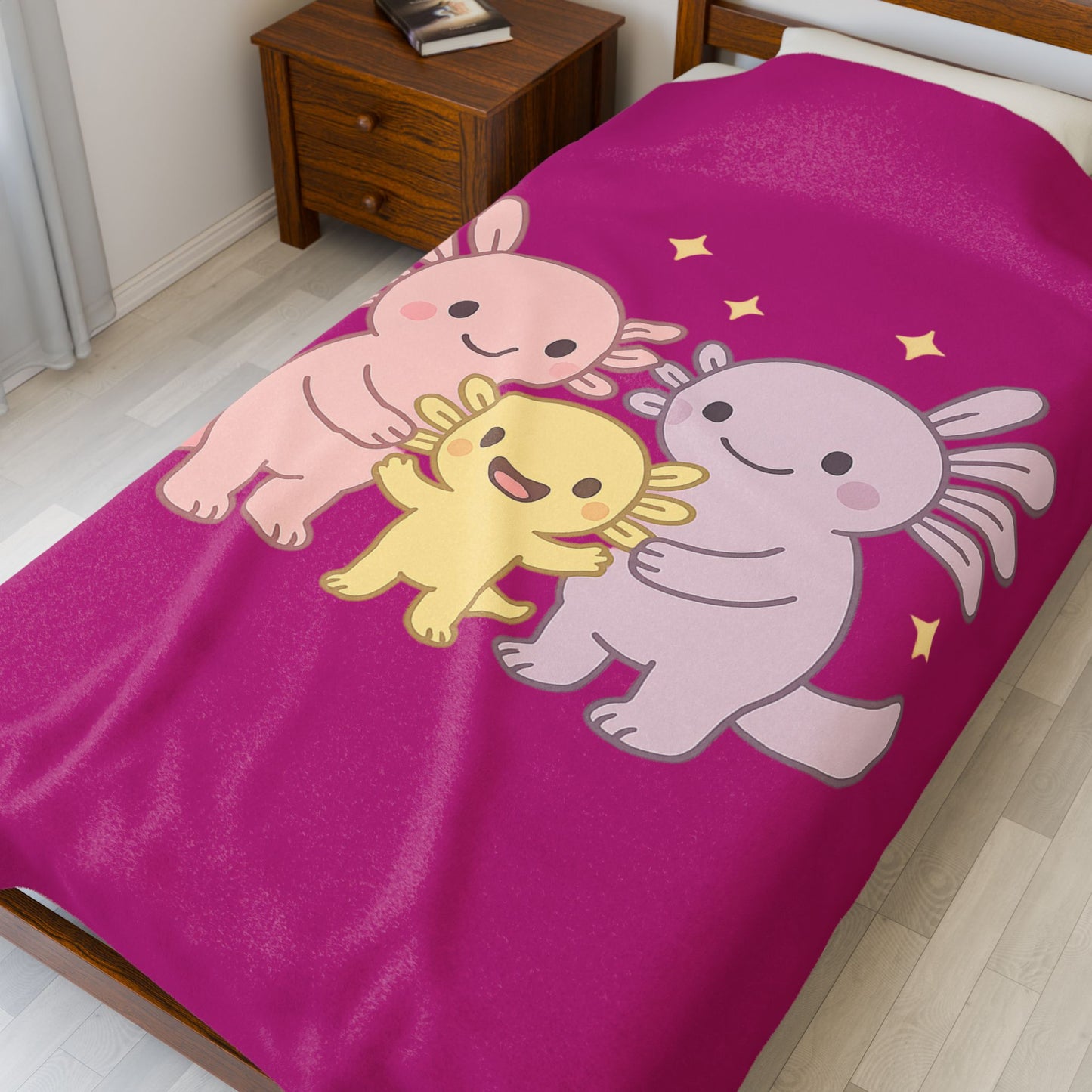 Cuddly Creature Plush Blanket - Cute Axolotl Design for Kids & Cozy Evenings