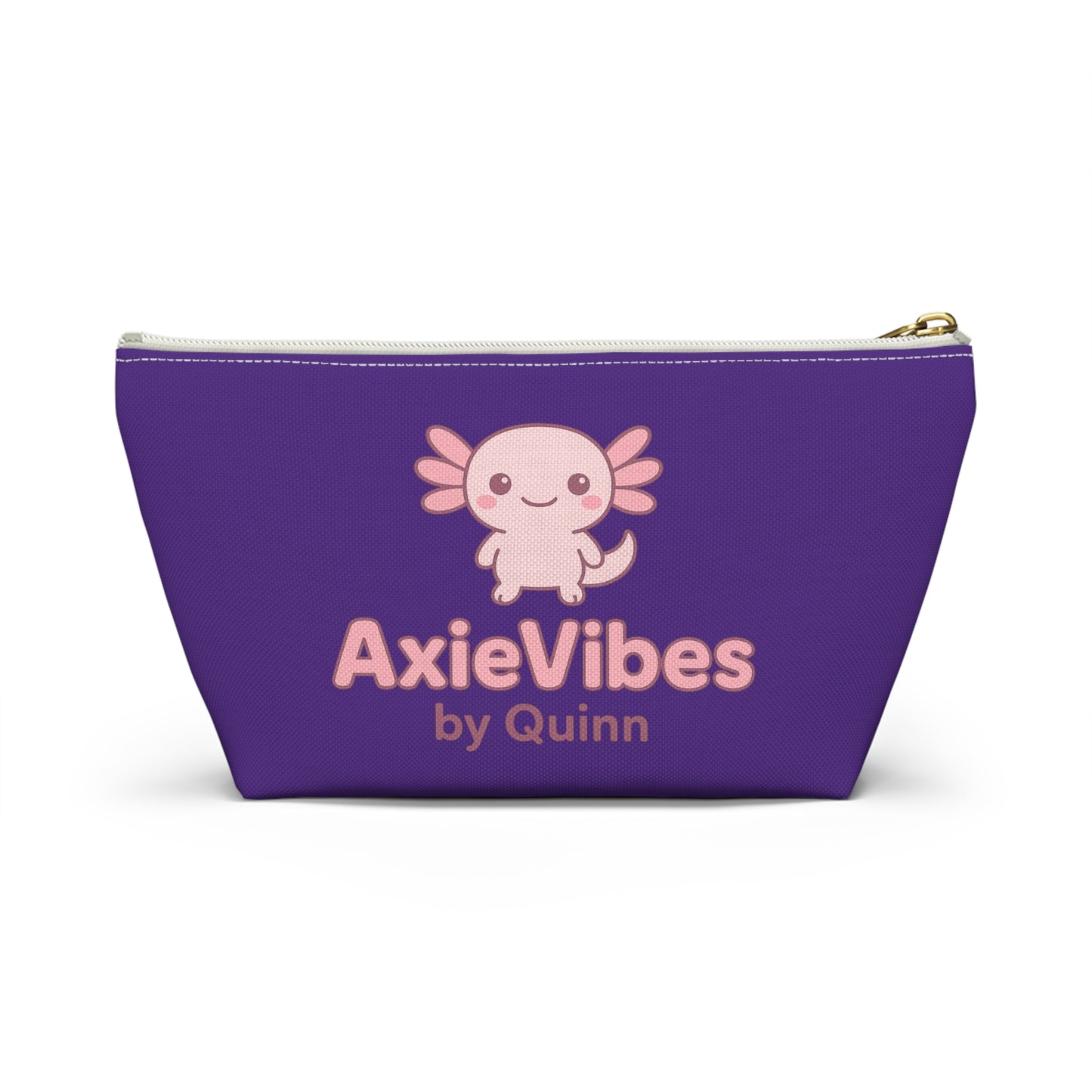 Cute Axolotl Accessory Pouch - Perfect for Organizing with AxieVibes by Quinn